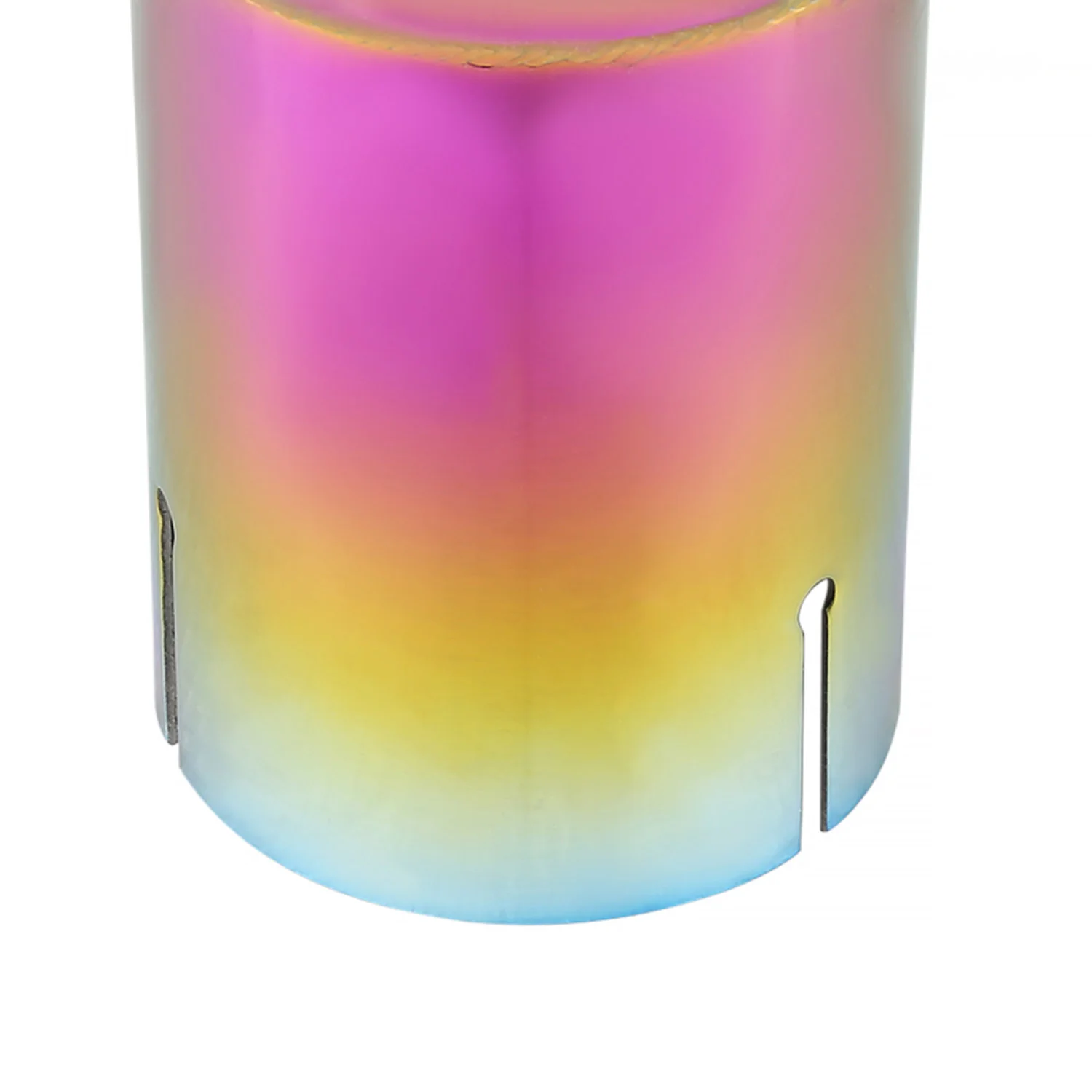 Universal 2.5" Inlet/3.875" Outlet Rainbow Steel Burnt Purple Exhaust Tips 2Pcs - Image 9