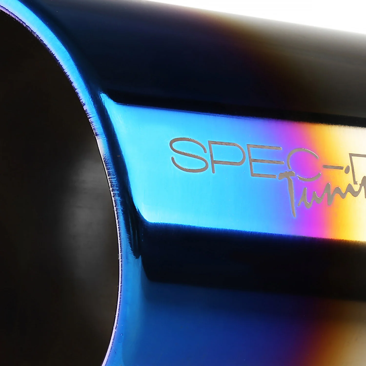 Universal 2.5" Inlet/4.125" Outlet Chrome Steel Angled Burnt Blue Exhaust Tips - Image 3