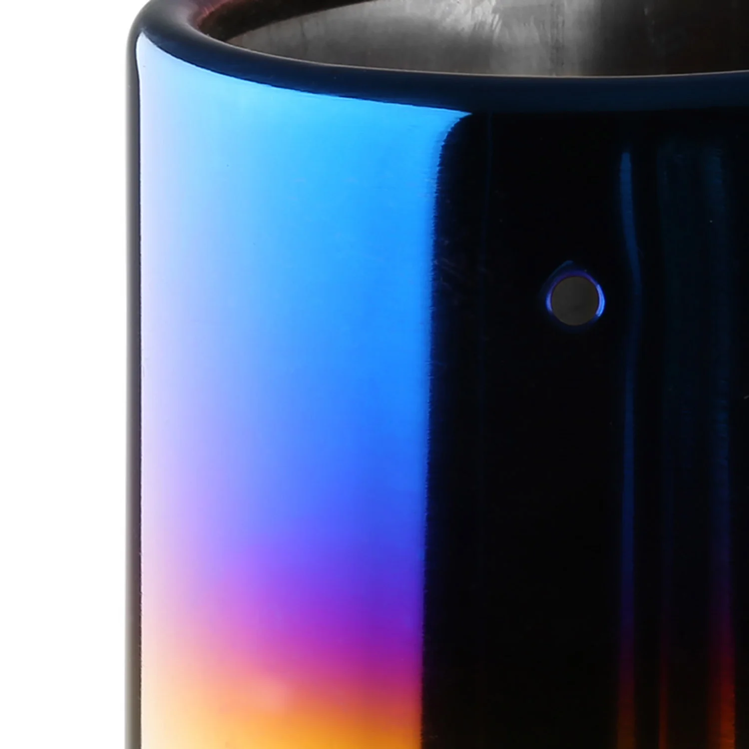 Universal 2.5" Inlet/4.125" Outlet Chrome Steel Angled Burnt Blue Exhaust Tips - Image 5