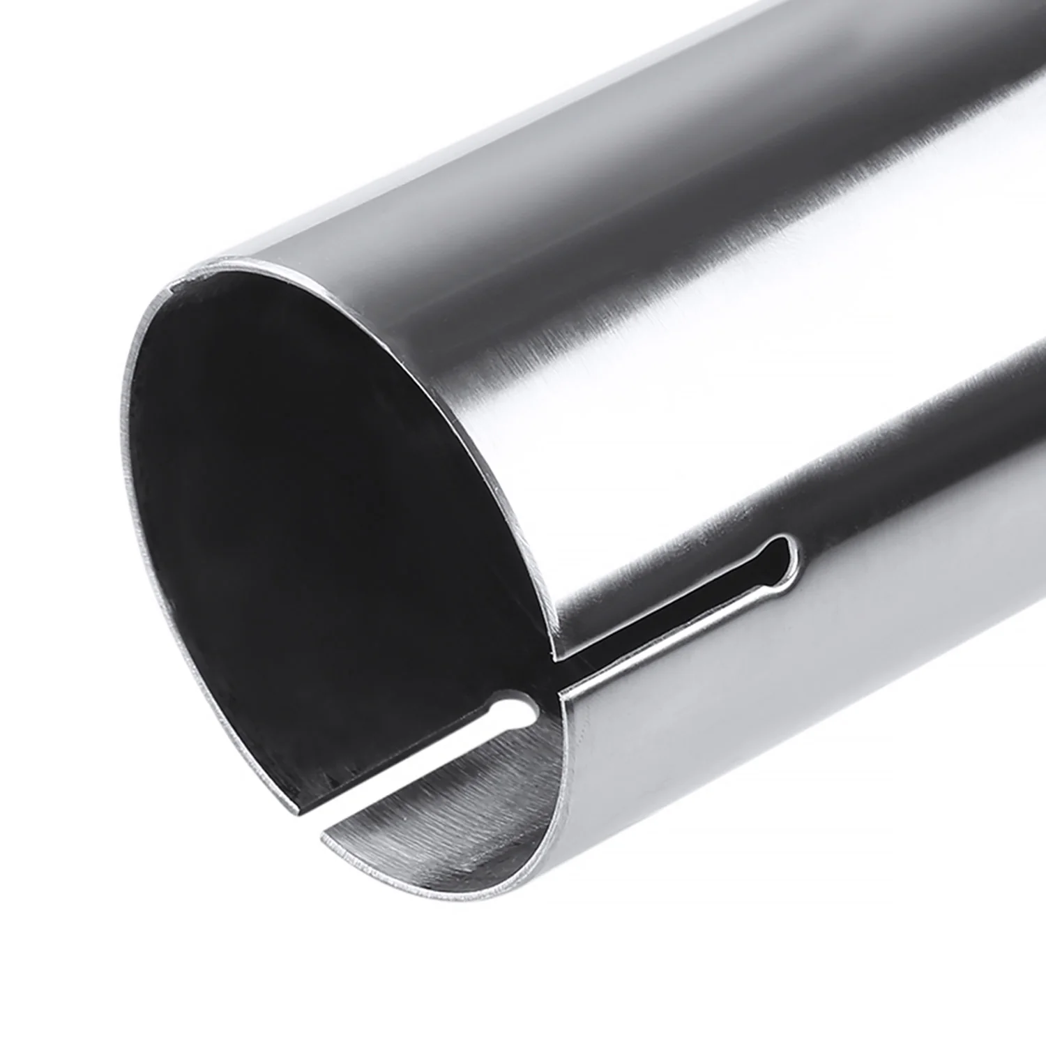 Universal 2.5" Inlet/4.125" Outlet Chrome Steel Angled Burnt Blue Exhaust Tips - Image 9