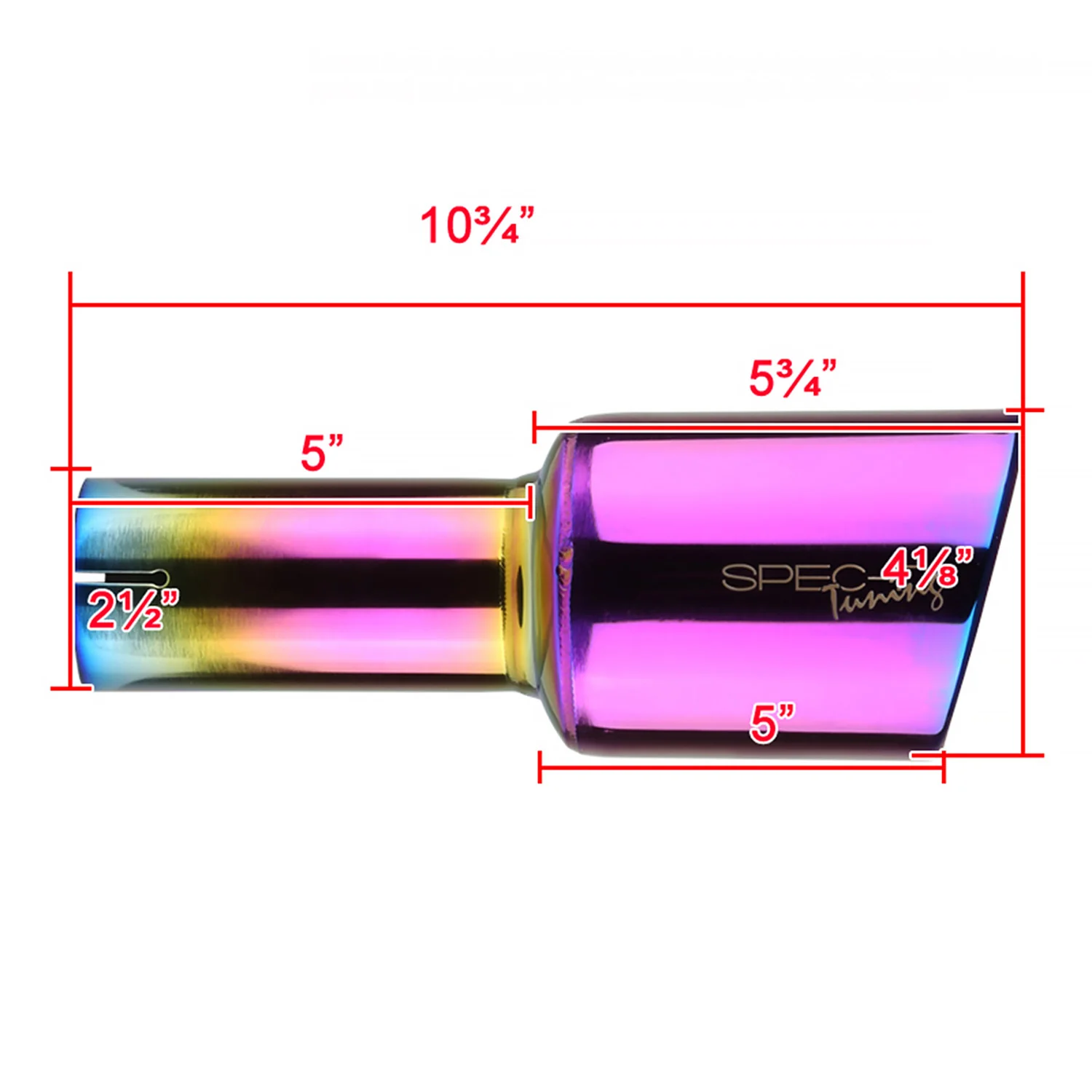 Universal 2.5" Inlet/4.125" Outlet Rainbow Steel Burnt Purple Exhaust Tips 2Pcs - Image 2