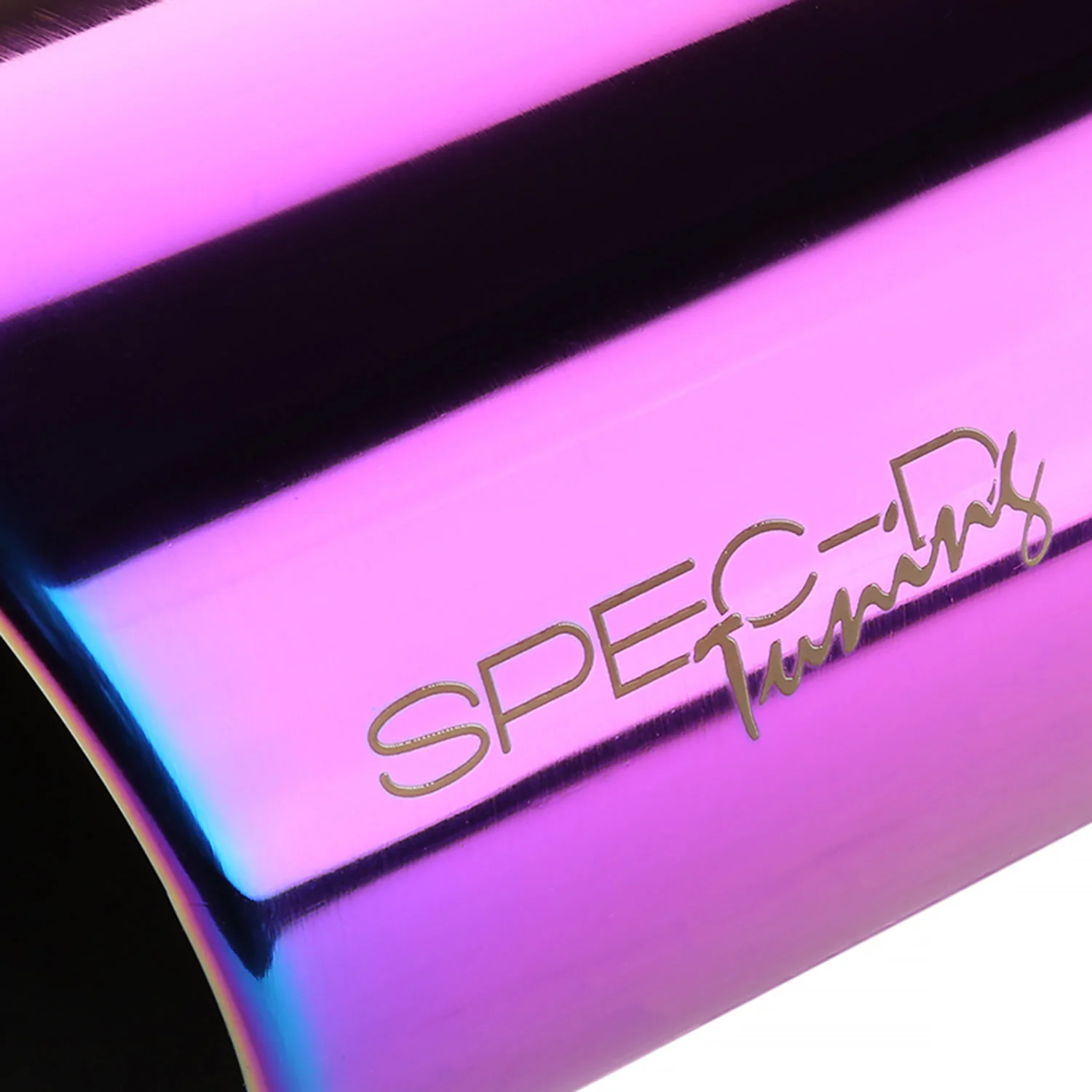 Universal 2.5" Inlet/4.125" Outlet Rainbow Steel Burnt Purple Exhaust Tips 2Pcs - Image 3