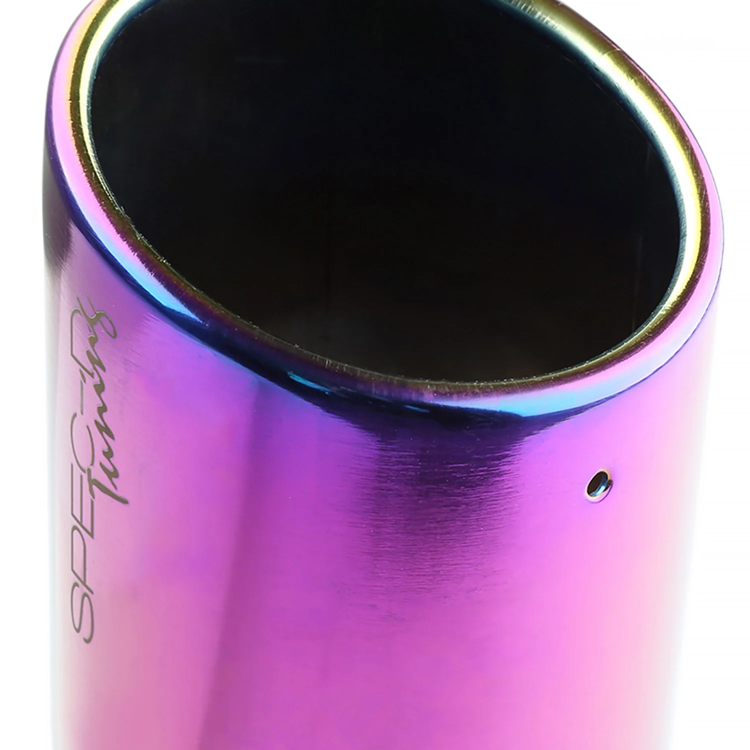 Universal 2.5" Inlet/4.125" Outlet Rainbow Steel Burnt Purple Exhaust Tips 2Pcs - Image 4