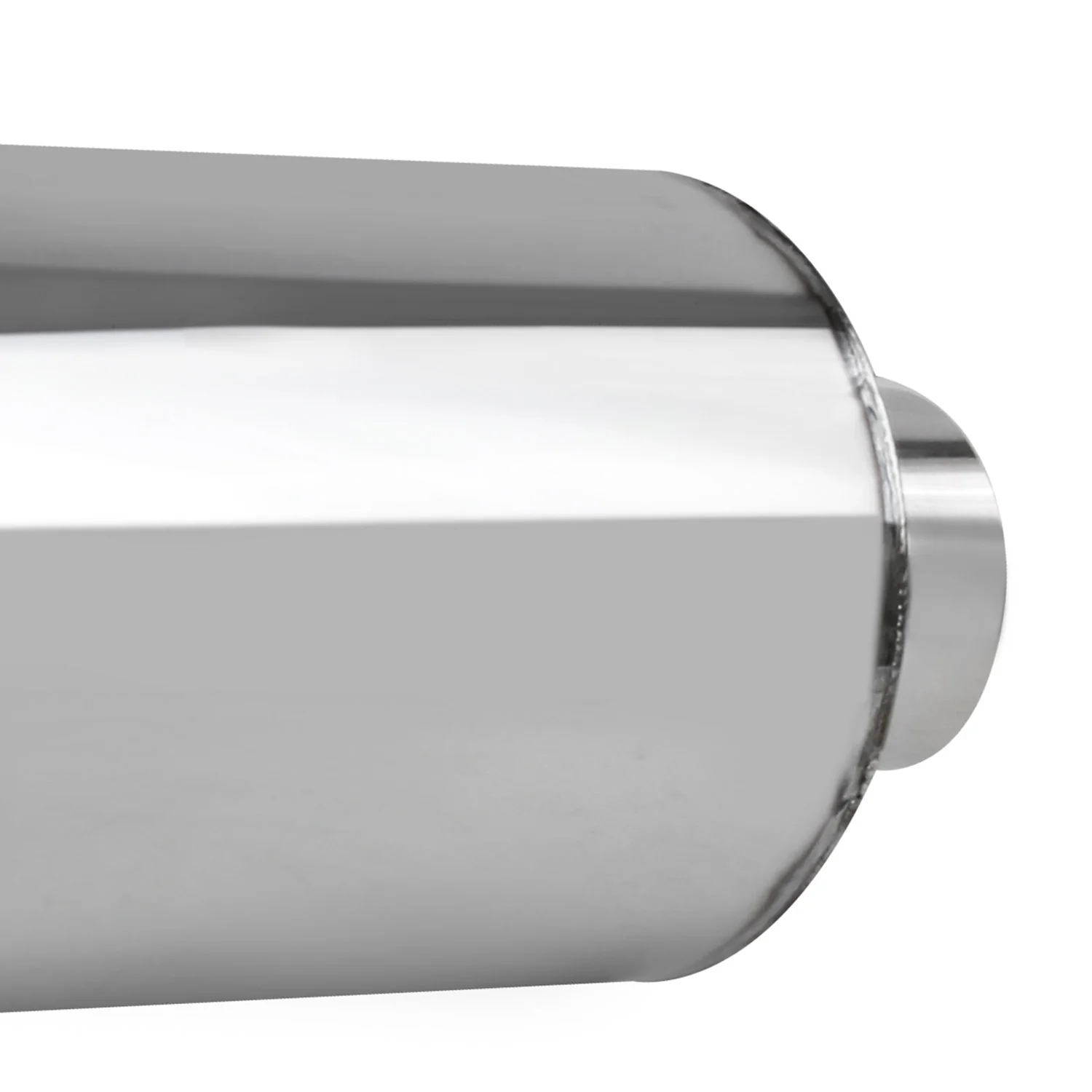 Universal 2.5" Inlet/4" Outlet S. Steel Muffler w/ Fireball Style Burnt Tip - Image 10