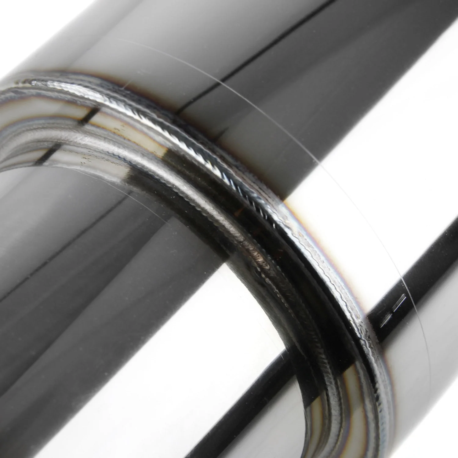 Universal 2.5" Inlet/4" Outlet Stainless Steel Muffler w/ Fireball Style Tip - Image 5