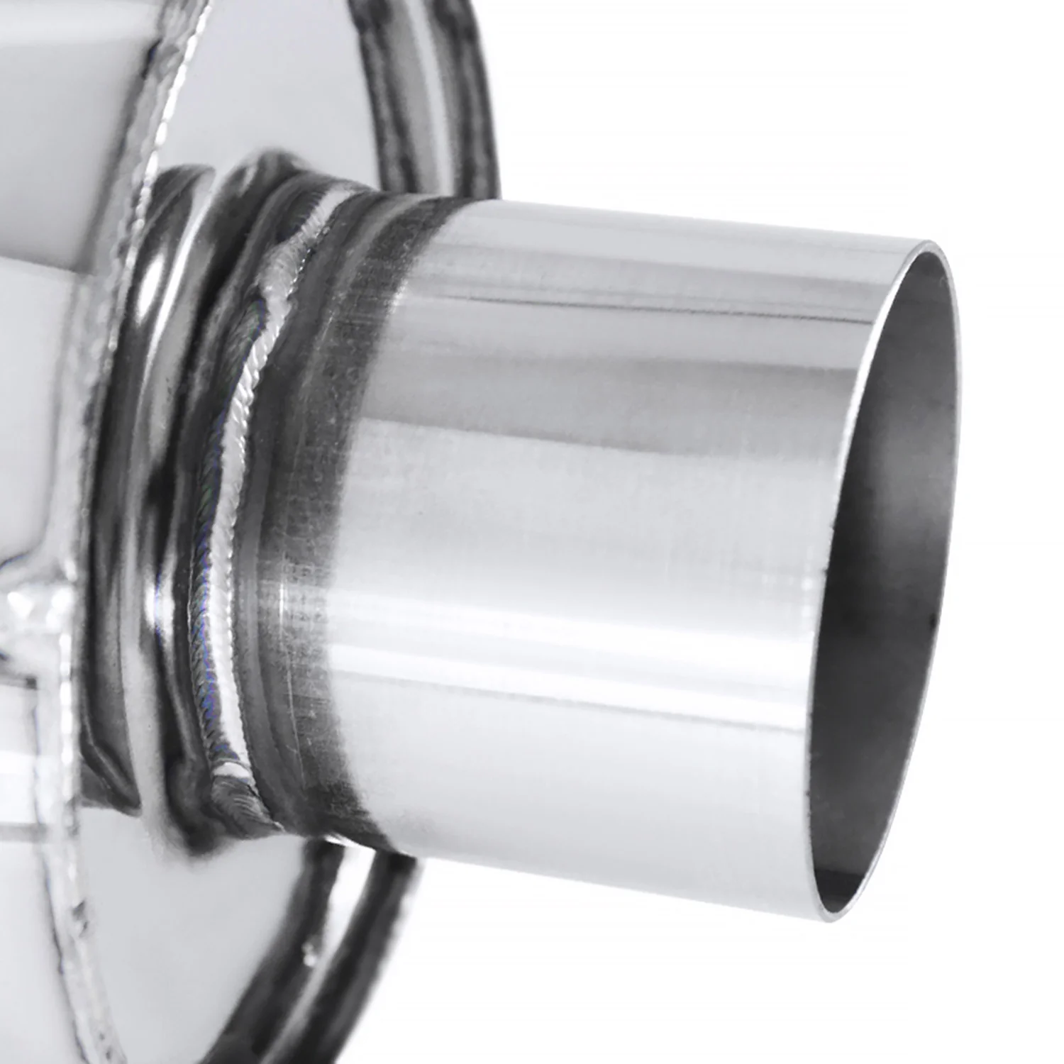 Universal 2.5" Inlet/4" Outlet Steel Spiral Exhaust Muffler Slanted Burnt Tip - Image 10