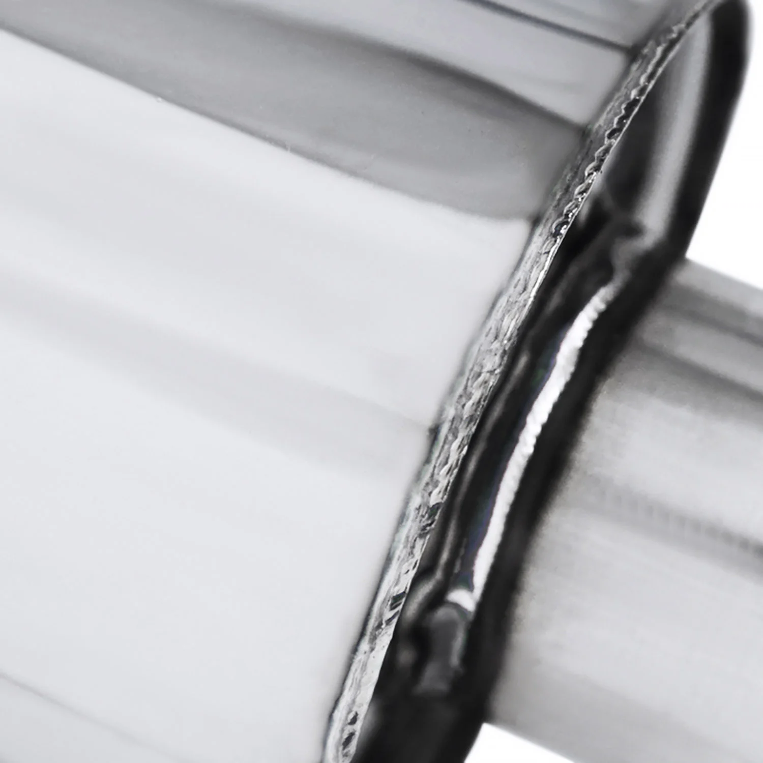 Universal 2.5" Inlet/4" Outlet Steel Spiral Exhaust Muffler Slanted Burnt Tip - Image 6