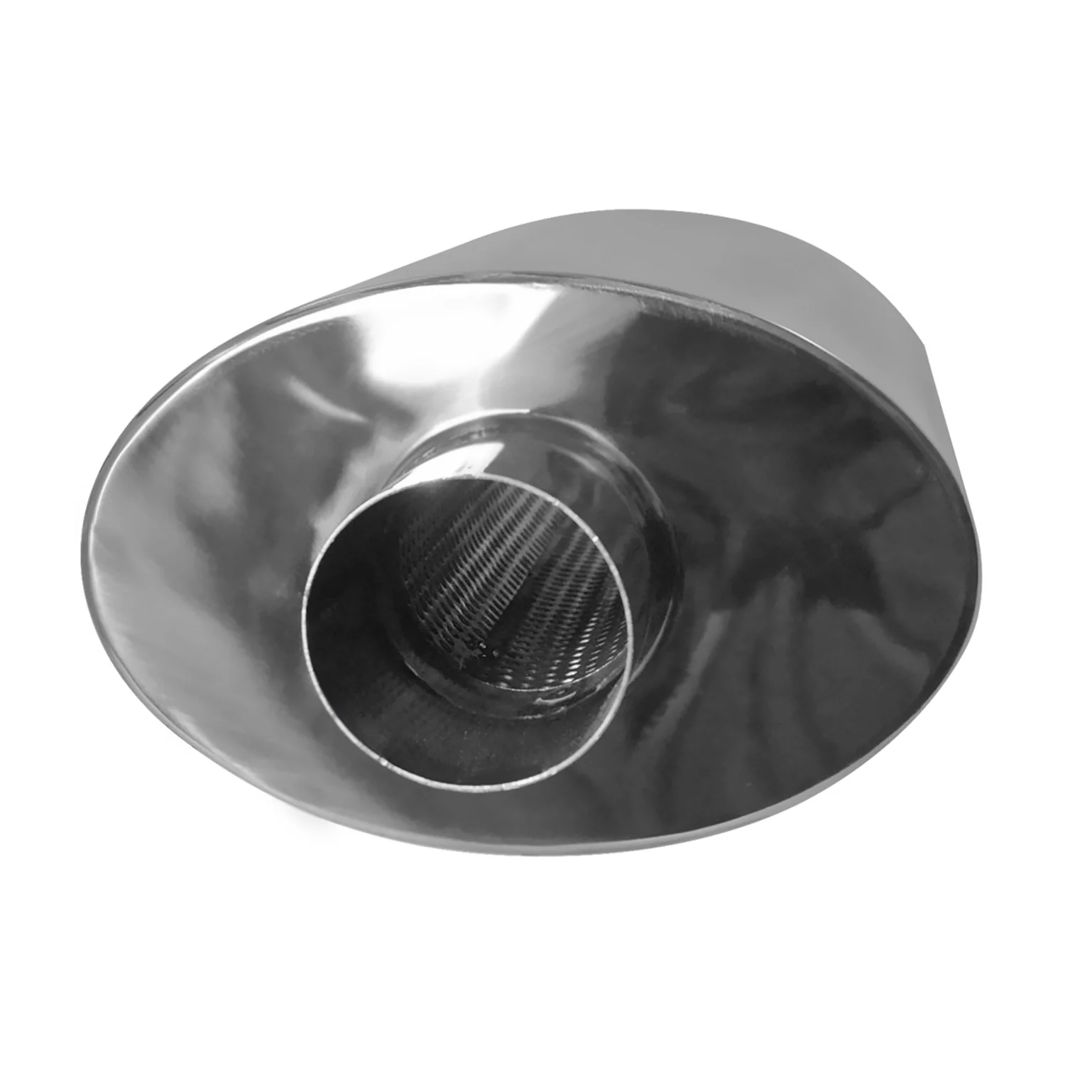 Universal 2.5" Inlet Stainless Steel Exhaust Muffler w/ Oval Tip - Image 10