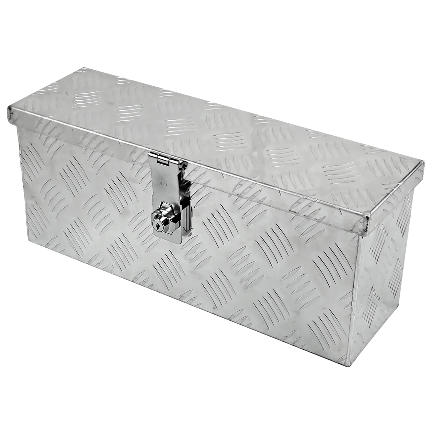 Universal 20" Heavy Duty Silver Aluminum Tool Box w/ Lock & Keys