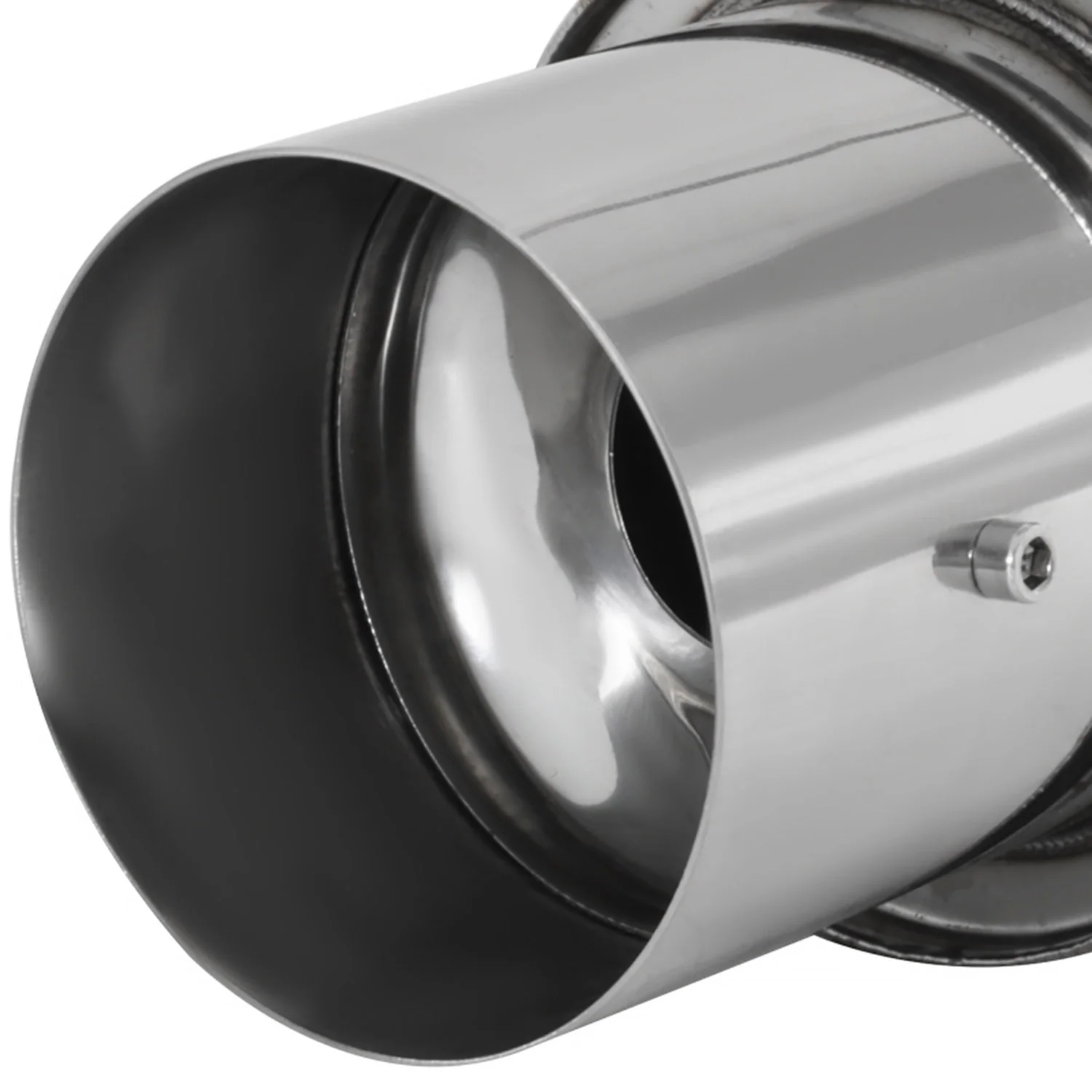 Universal 3" Inlet/4" Outlet S.Steel Spiral Flow Exhaust Muffler w/ Silencer - Image 3