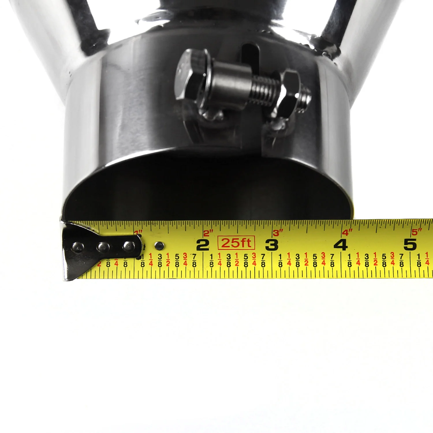 Universal 4" Inlet/6" Outlet Chrome Stainless Steel Bolt-On Angled Exhaust Tip - Image 7