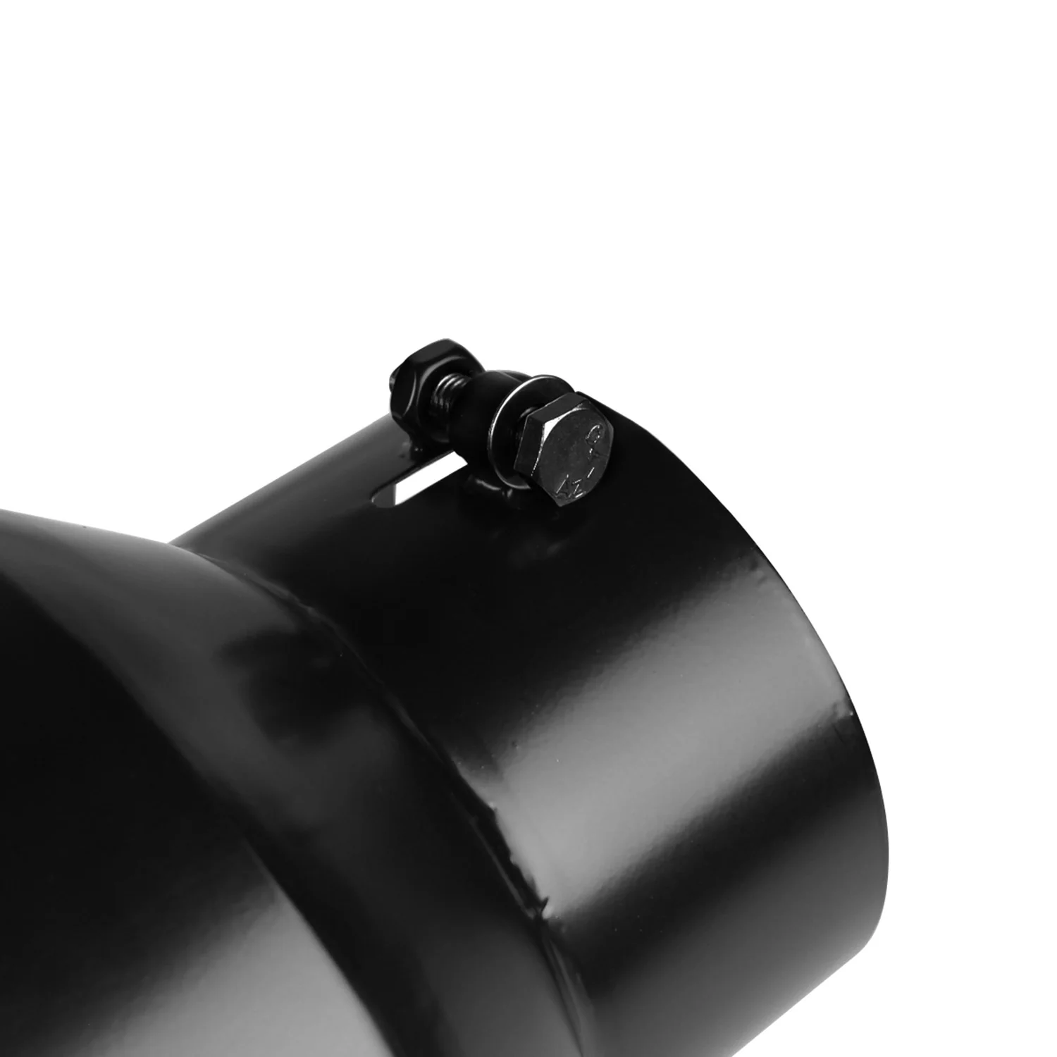 Universal 4" Inlet/8" Outlet Black Stainless Steel Bolt-On Angled Exhaust Tip - Image 4