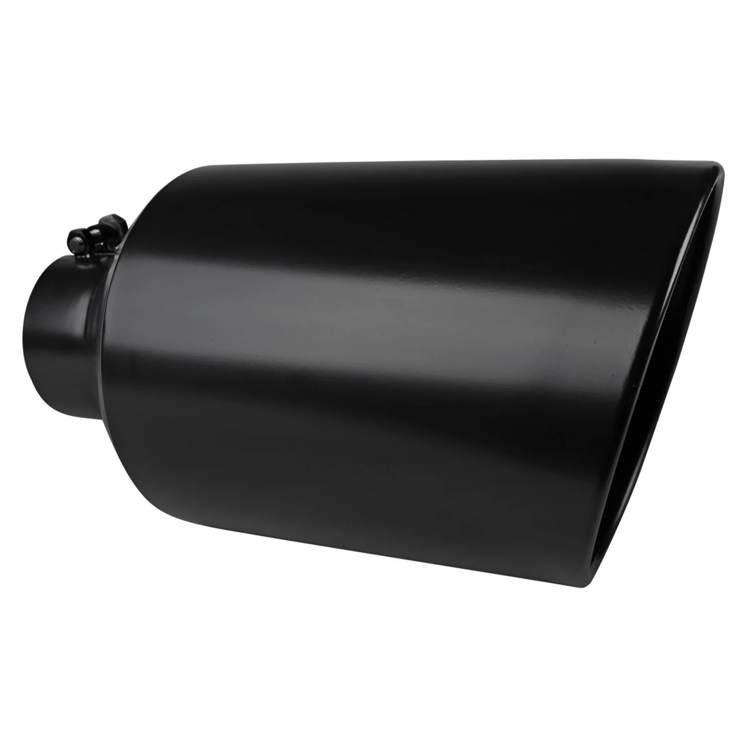 Universal 4" Inlet/8" Outlet Black Stainless Steel Bolt-On Angled Exhaust Tip - Image 9
