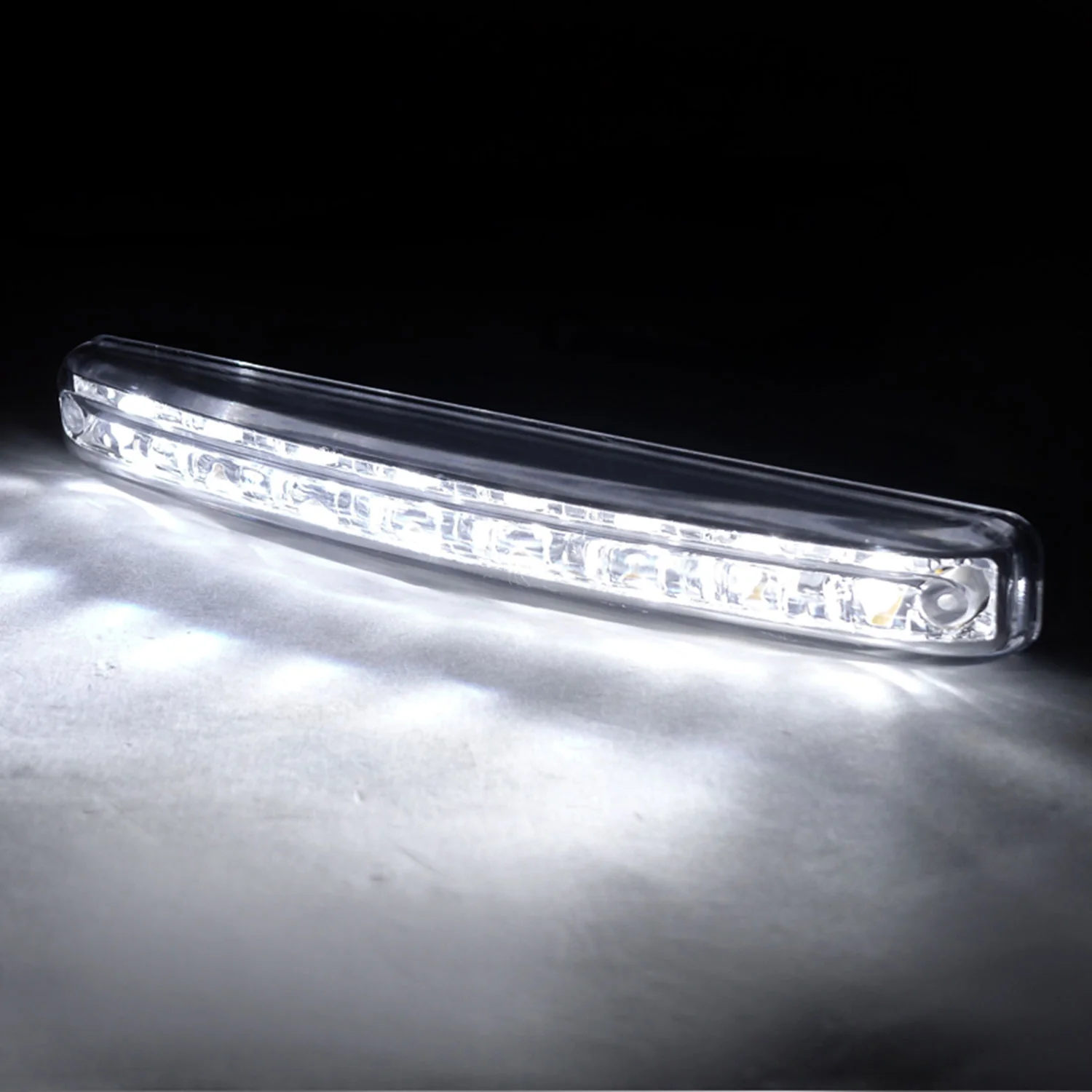 Universal 4W 8 LED 6000K Daytime Running Lights Chrome Housing/Clear Lens - Image 7