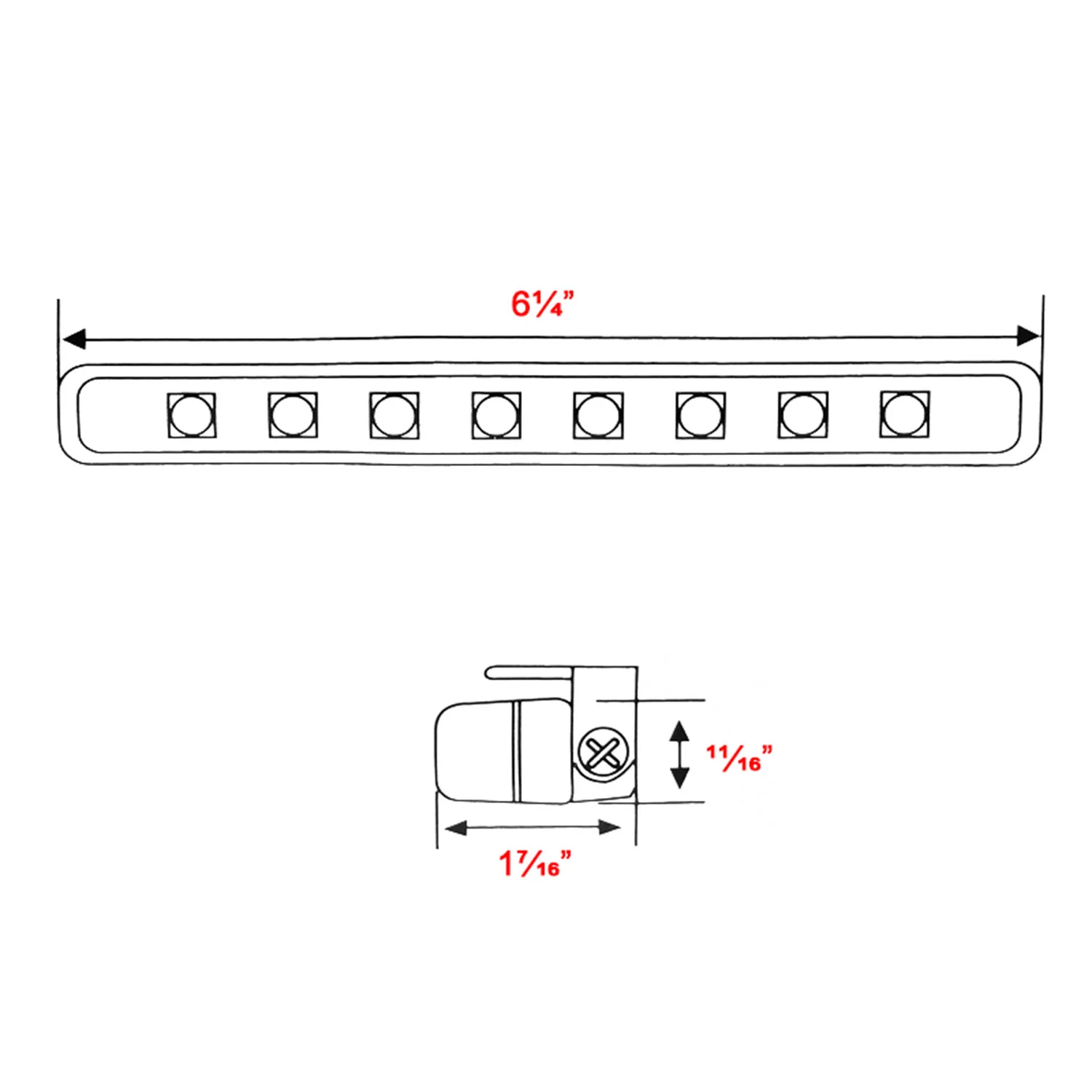 Universal 4W 8 LED 6000K Daytime Running Lights Matte Black Housing/Clear Lens - Image 2