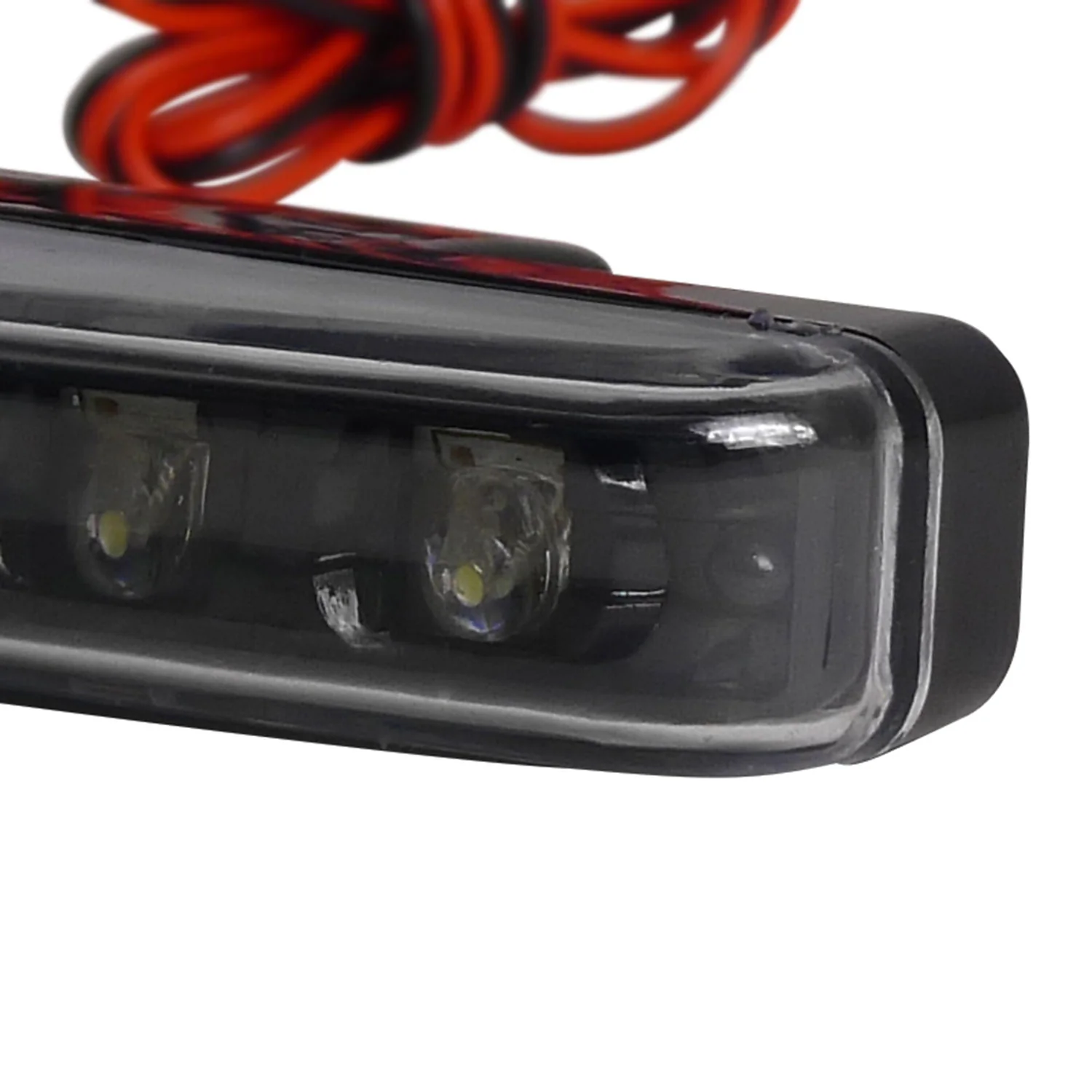 Universal 4W 8 LED 6000K Daytime Running Lights Matte Black Housing/Clear Lens - Image 3