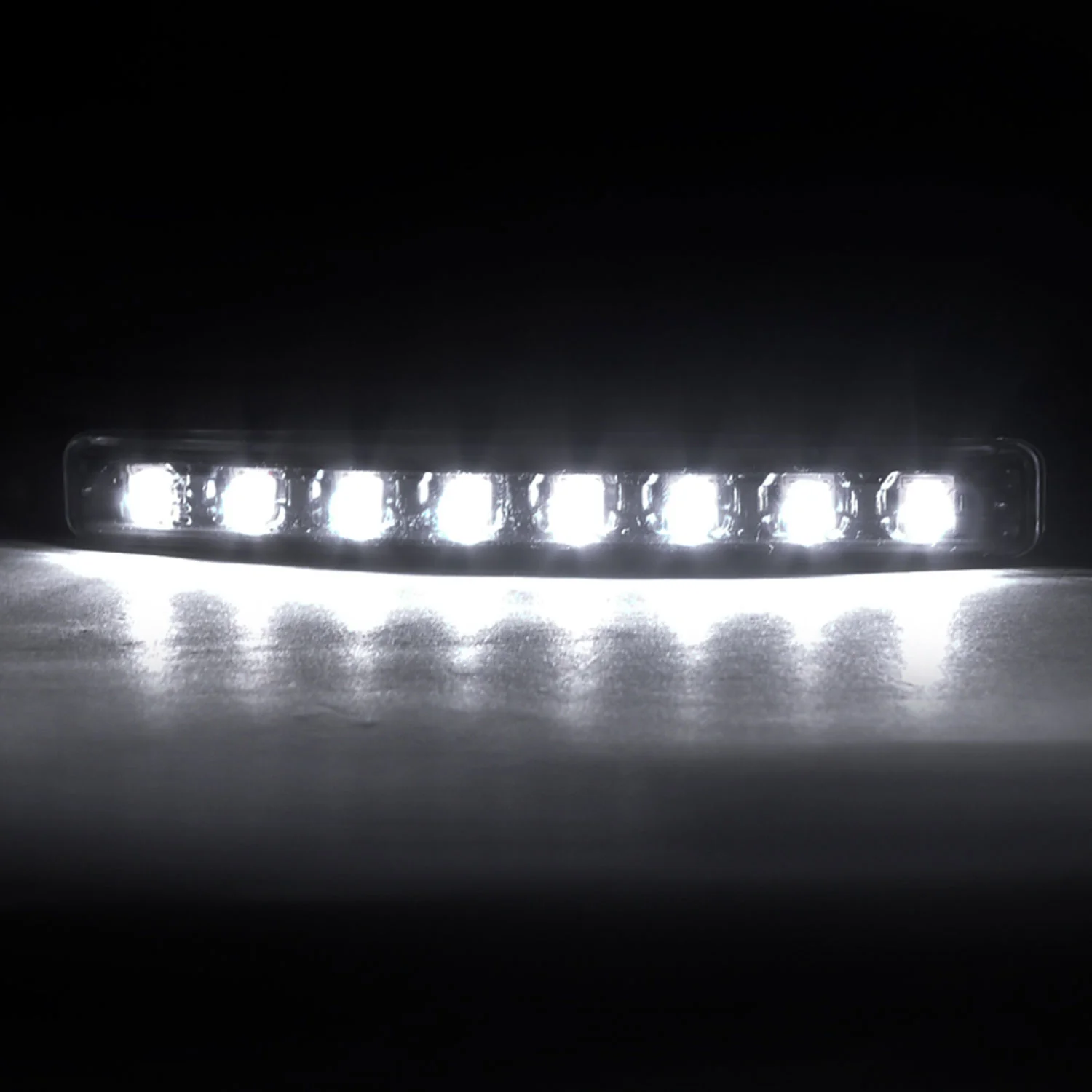 Universal 4W 8 LED 6000K Daytime Running Lights Matte Black Housing/Clear Lens - Image 6