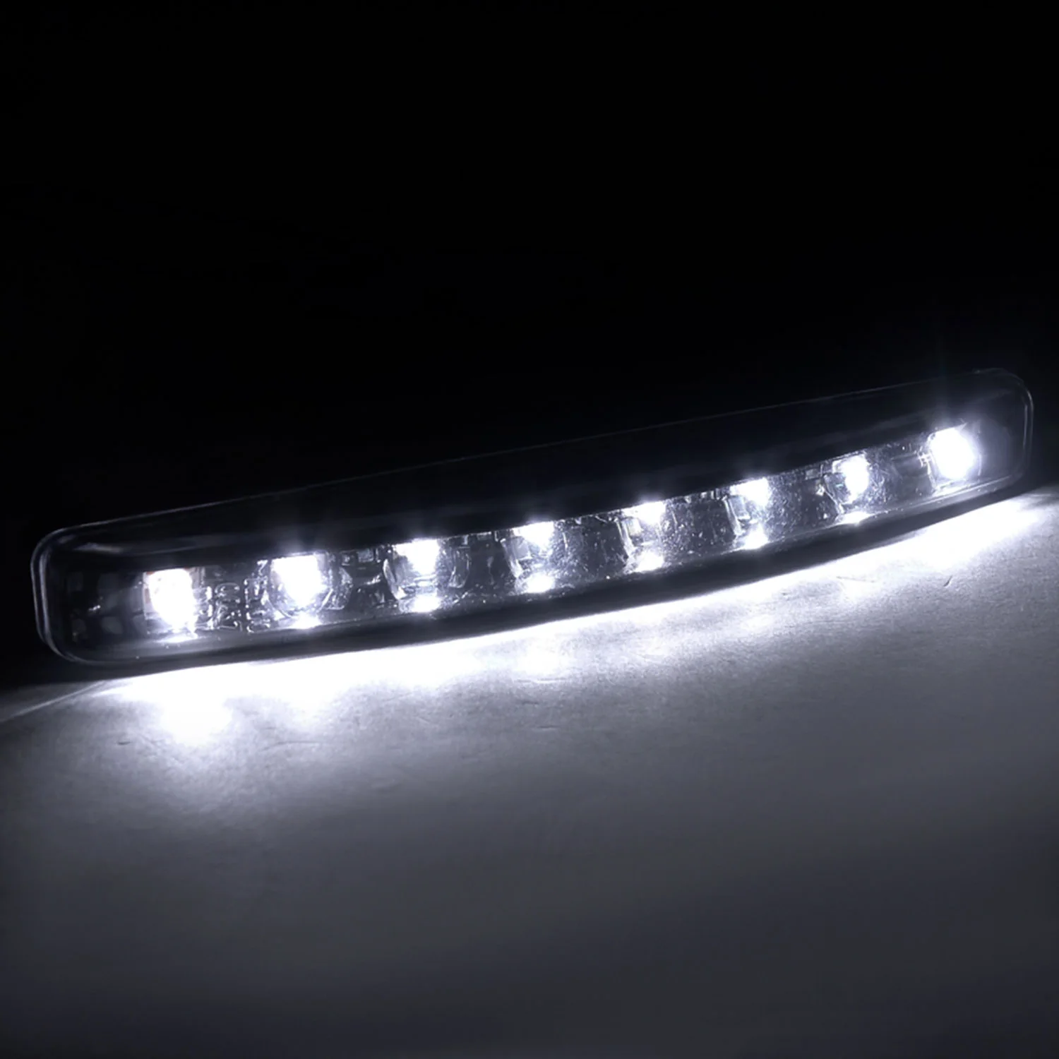 Universal 4W 8 LED 6000K Daytime Running Lights Matte Black Housing/Clear Lens - Image 7
