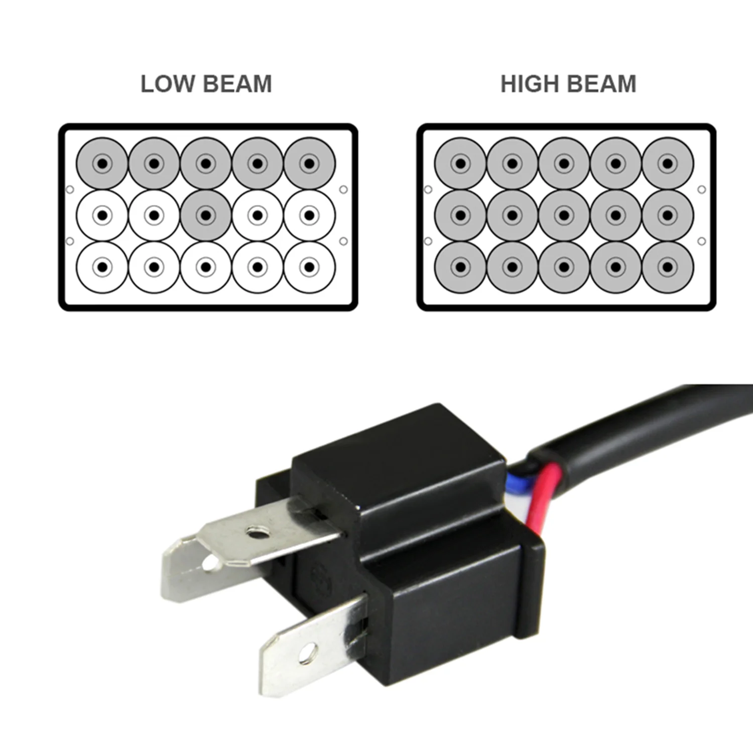 Universal 4"x6" 15-LED Sealed Beam Headlights w/ H4 Plug Black Alu Housing/PMMA - Image 6