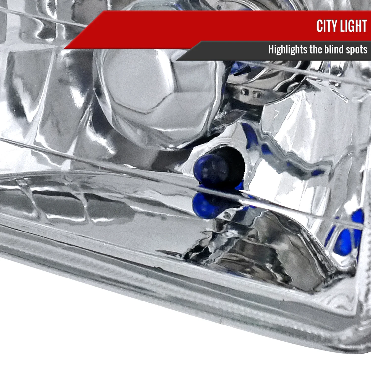 Universal 4"x6" H4 Crystal Headlights Chrome Housing/Glass Lens - Image 5