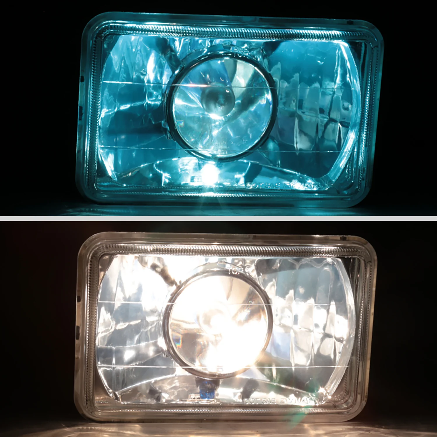 Universal 4"x6" H4 Projector Headlights Chrome Housing/Glass Lens - Image 2