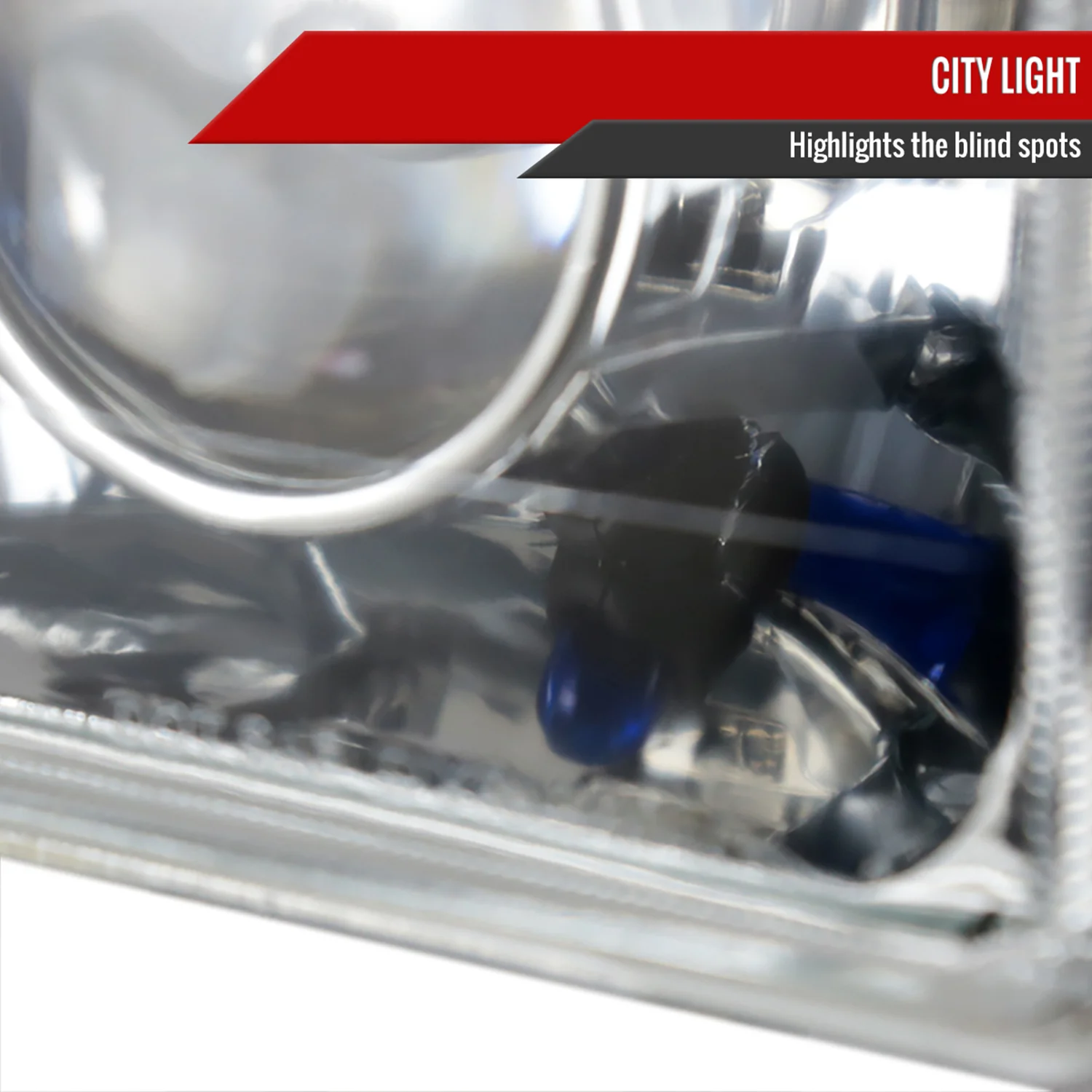 Universal 4"x6" H4 Projector Headlights Chrome Housing/Glass Lens - Image 5