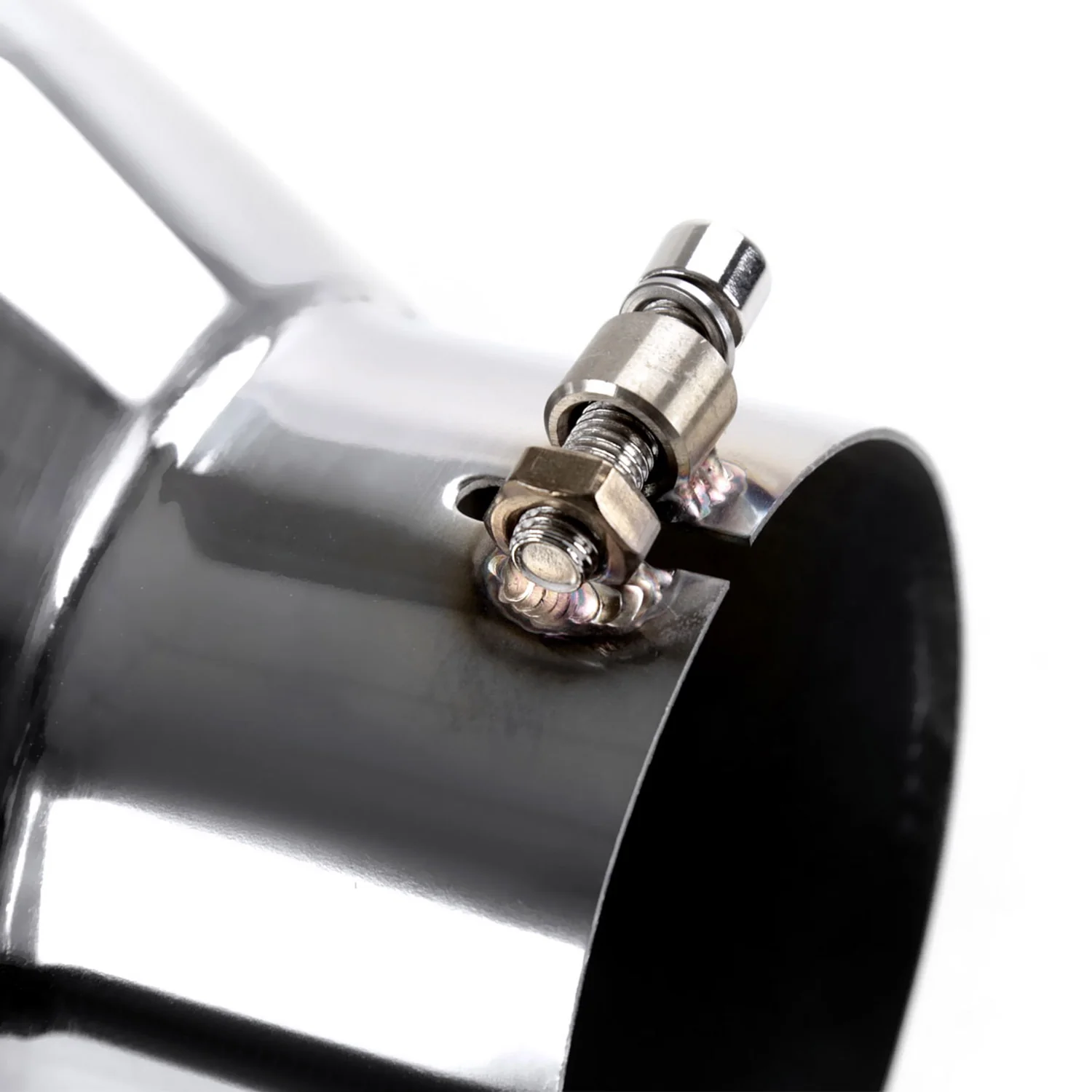 Universal 5" Inlet/8" Outlet Chrome Stainless Steel Bolt-On Angled Exhaust Tip - Image 6
