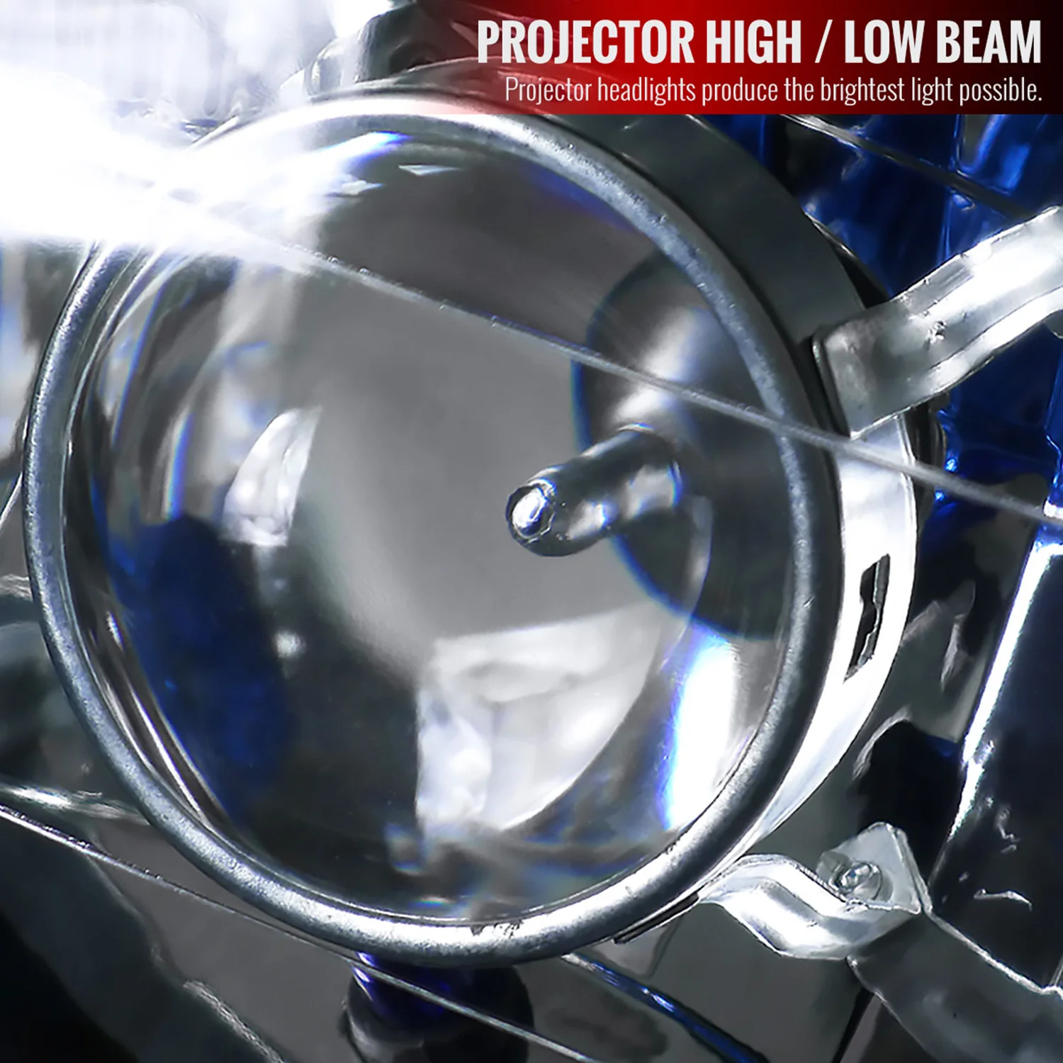 Universal 7" Round H4 Projector Headlights Matte Black Housing/Clear Lens - Image 4
