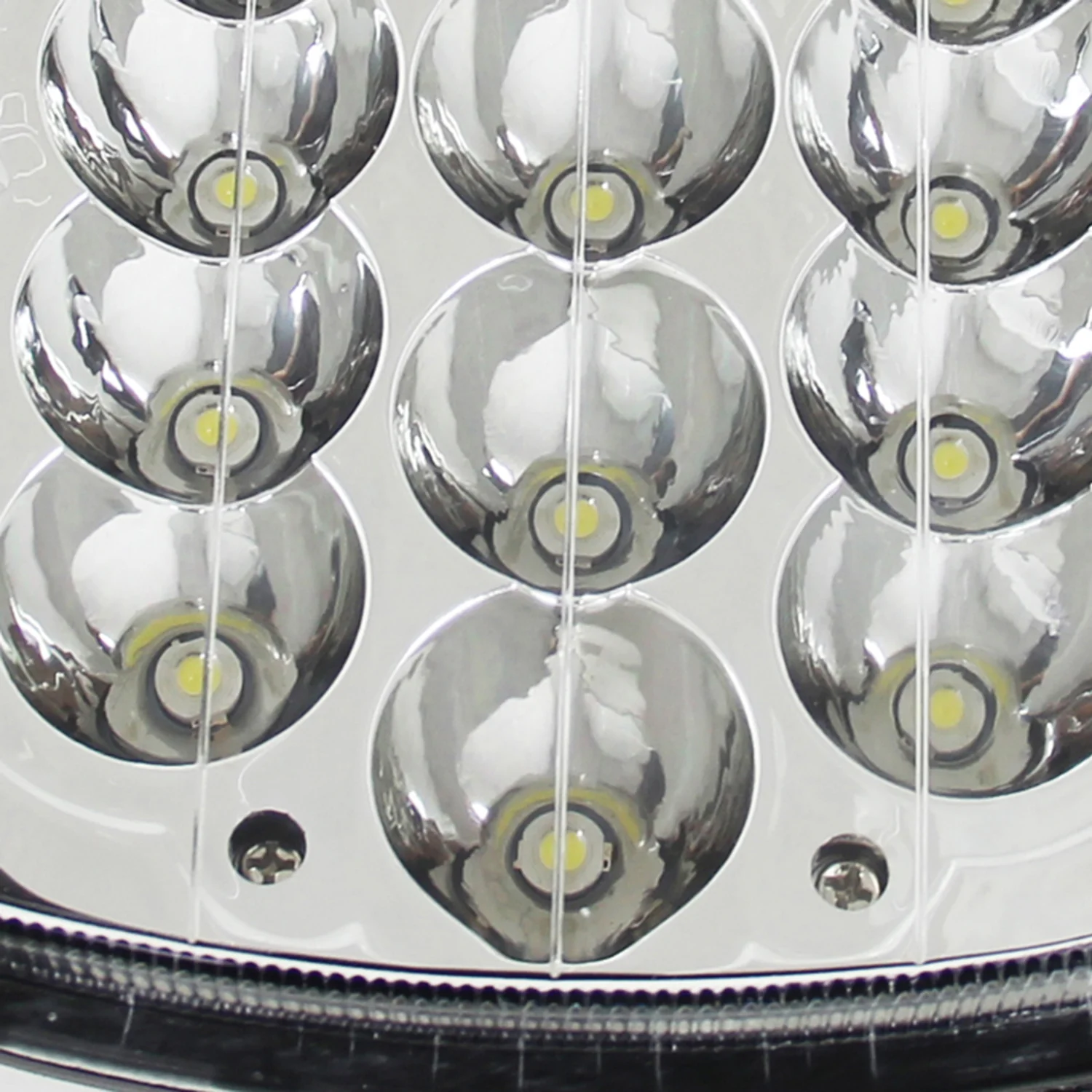 Universal 7"x6" 15-LED Sealed Beam Headlights w/ H4 Plug Black Alu Housing/PMMA - Image 4