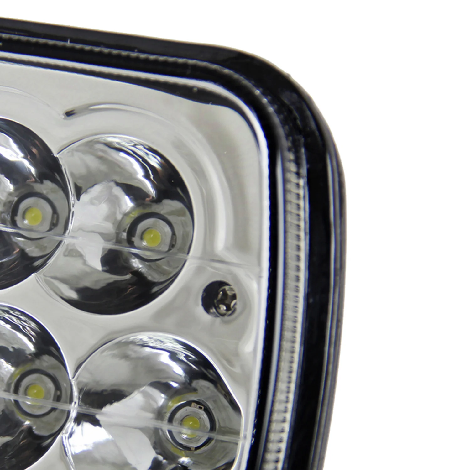 Universal 7"x6" 15-LED Sealed Beam Headlights w/ H4 Plug Black Alu Housing/PMMA - Image 5
