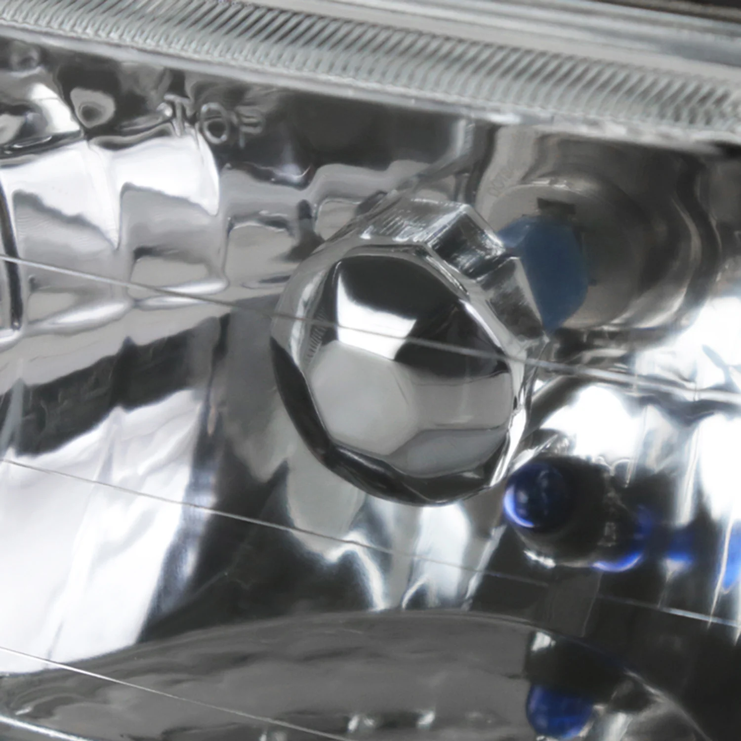 Universal 7"x6" H4 Crystal Headlights Chrome Housing/Glass Lens - Image 2
