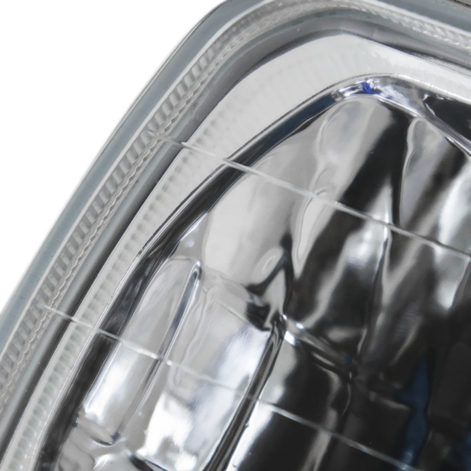 Universal 7"x6" H4 Crystal Headlights Chrome Housing/Glass Lens - Image 4