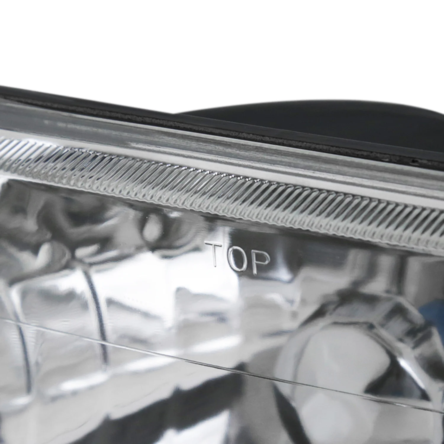 Universal 7"x6" H4 Crystal Headlights Chrome Housing/Glass Lens - Image 5