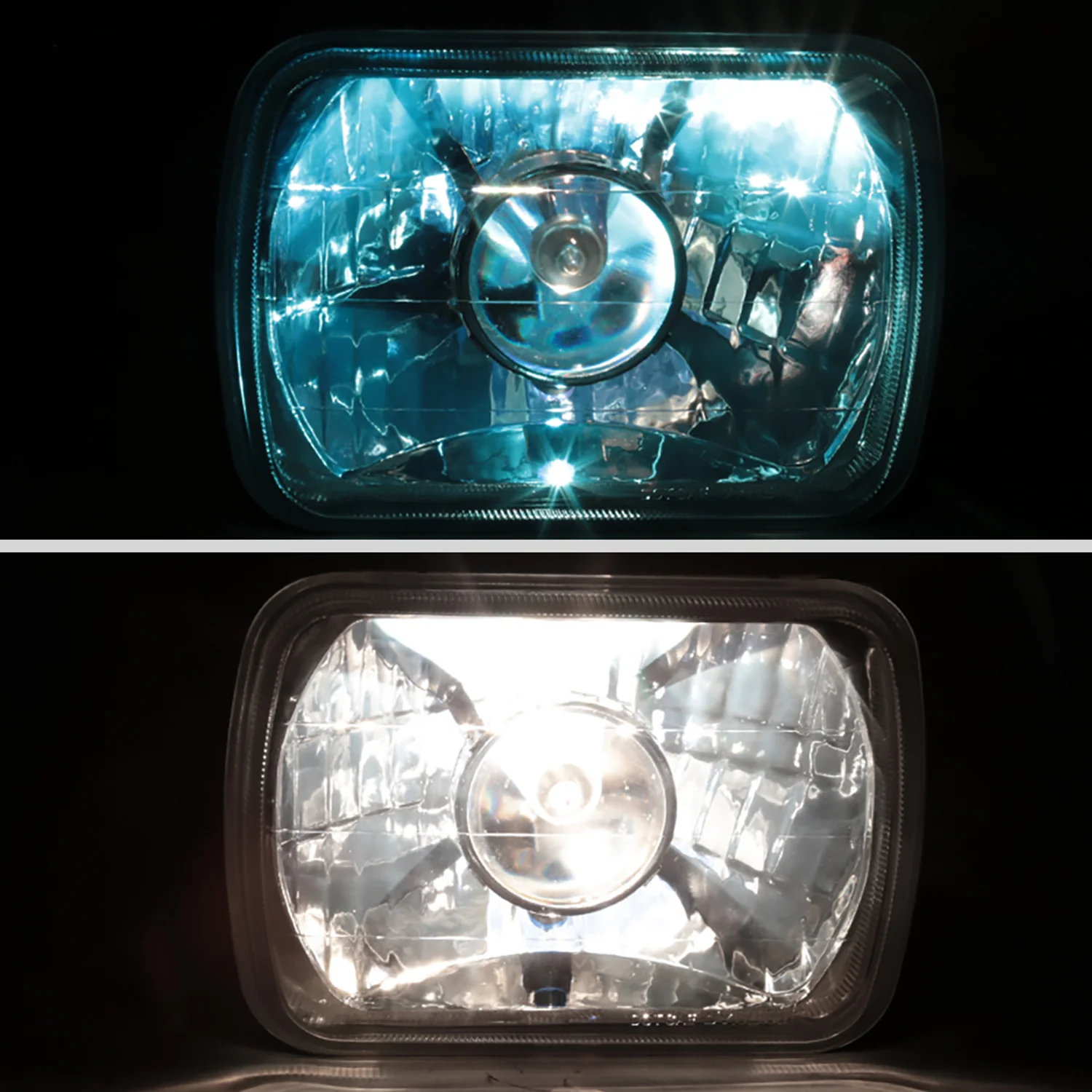 Universal 7"x6" H4 Projector Headlights Chrome Housing/Clear Lens - Image 2
