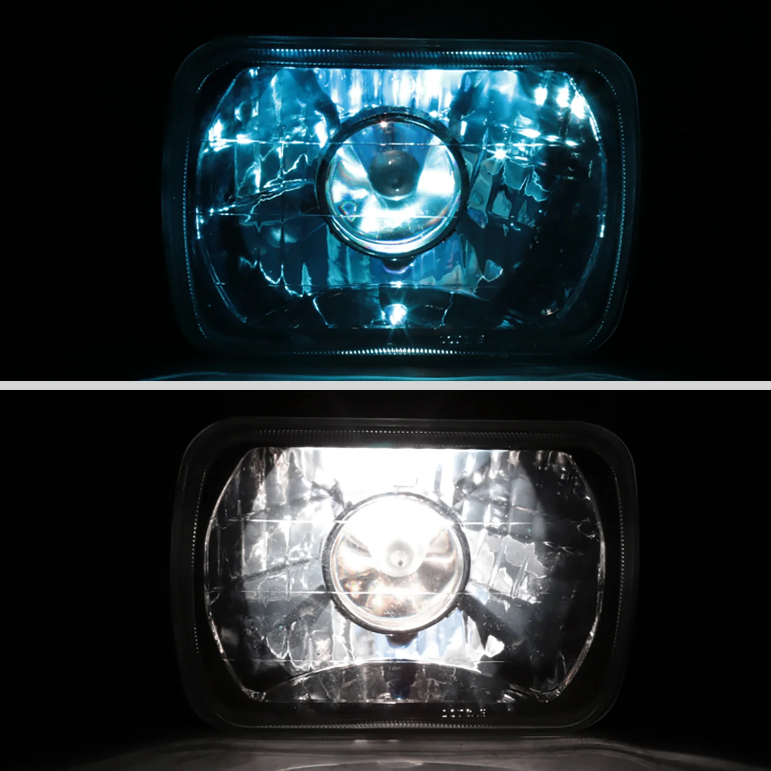 Universal 7"x6" H4 Projector Headlights Matte Black Housing/Clear Lens - Image 2