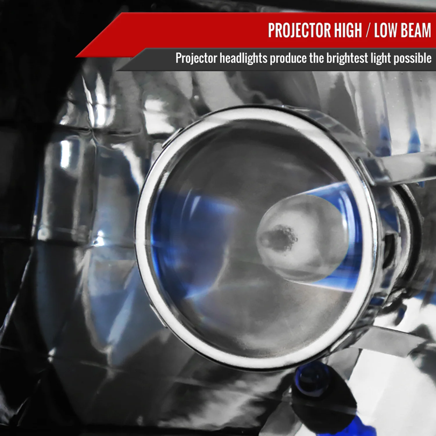 Universal 7"x6" H4 Projector Headlights Matte Black Housing/Clear Lens - Image 4