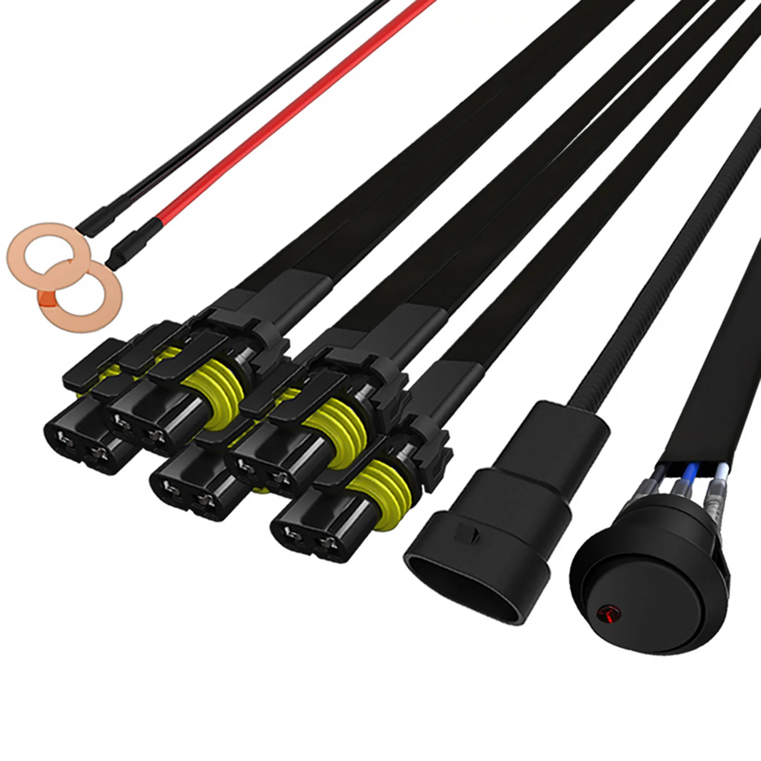 Universal 9' 12 Gauge Fog Lights Wiring Kit 1 Connector Fuse Switch & Relay - Image 9