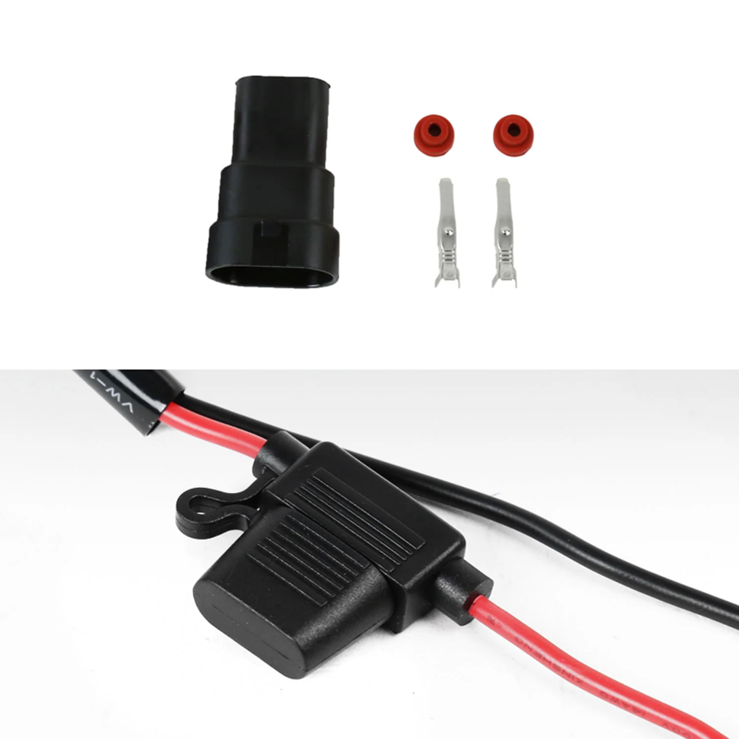Universal 9' 14 Gauge Fog Lights Wiring Kit 1 Connector Fuse Switch & Relay - Image 8