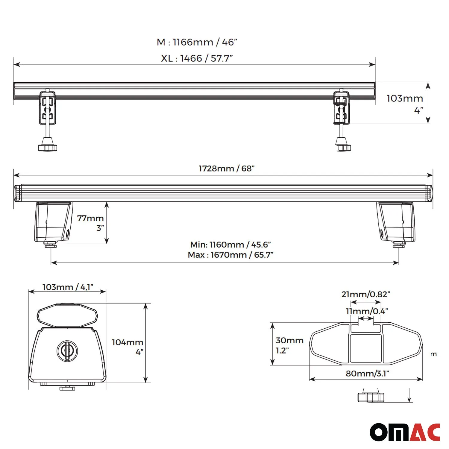 Adjustable Truck Pickup Bed Roof Rack & Fixing Profile Alu - Image 6