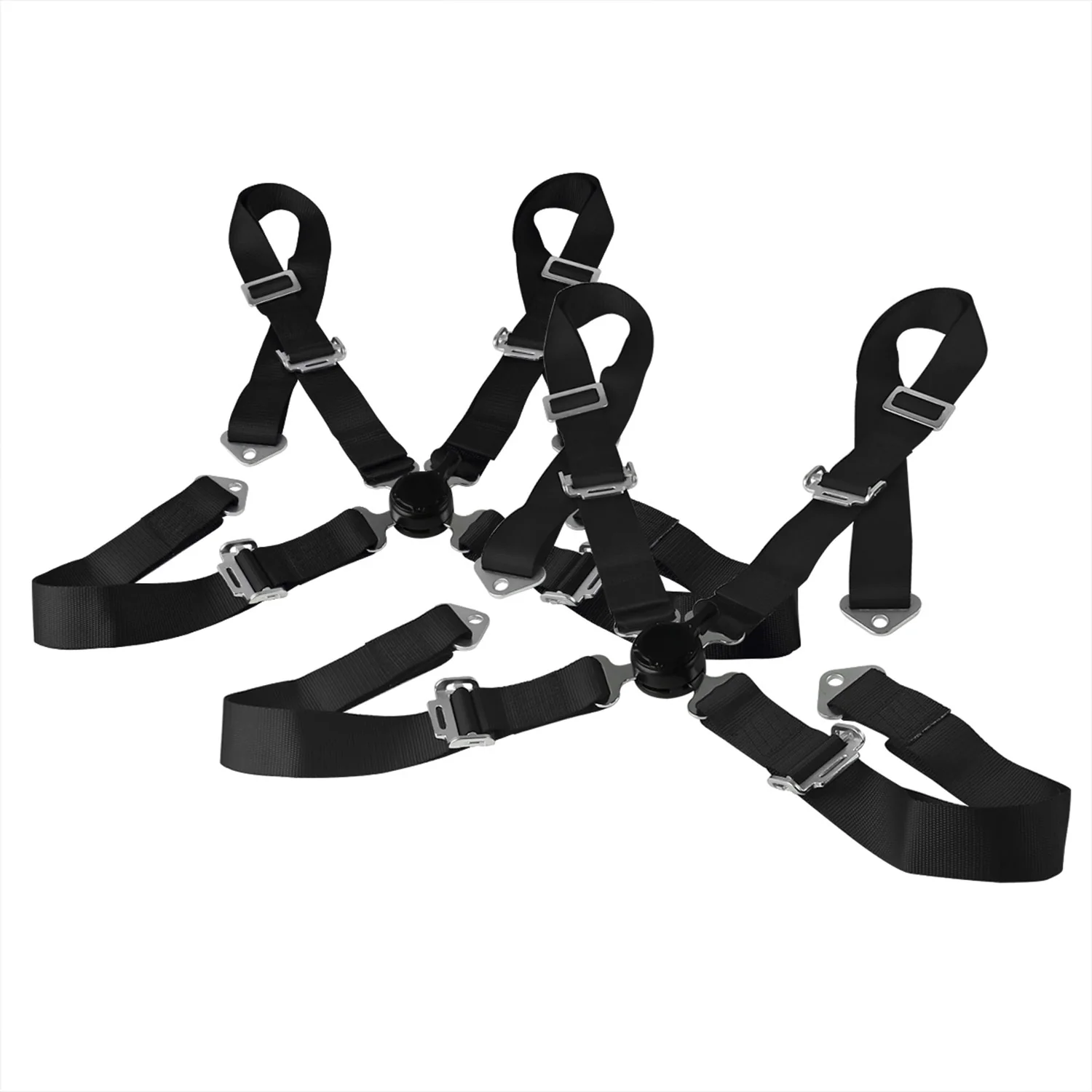 Universal Black 4 Point Quick Release Camlock Racing Seat Belt Safety Harness - Image 3