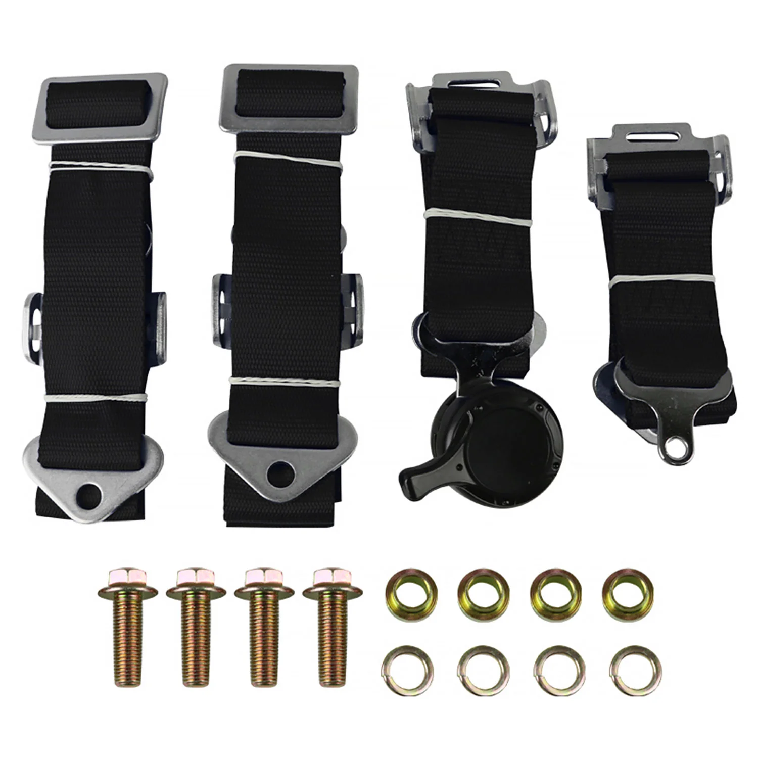 Universal Black 4 Point Quick Release Camlock Racing Seat Belt Safety Harness - Image 9