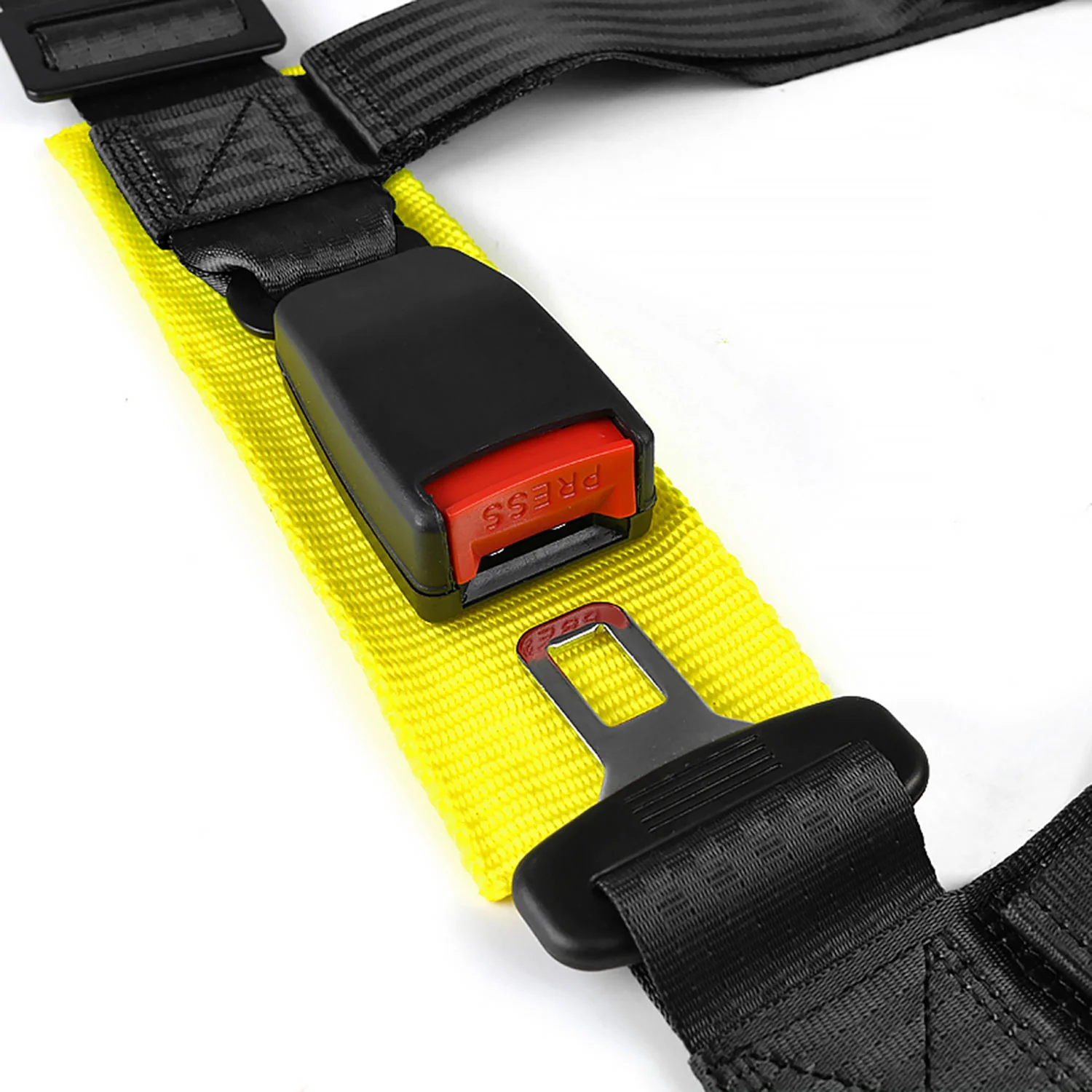 Universal Black 4 Point Racing Seat Belt Buckle Safety Harness - Image 2