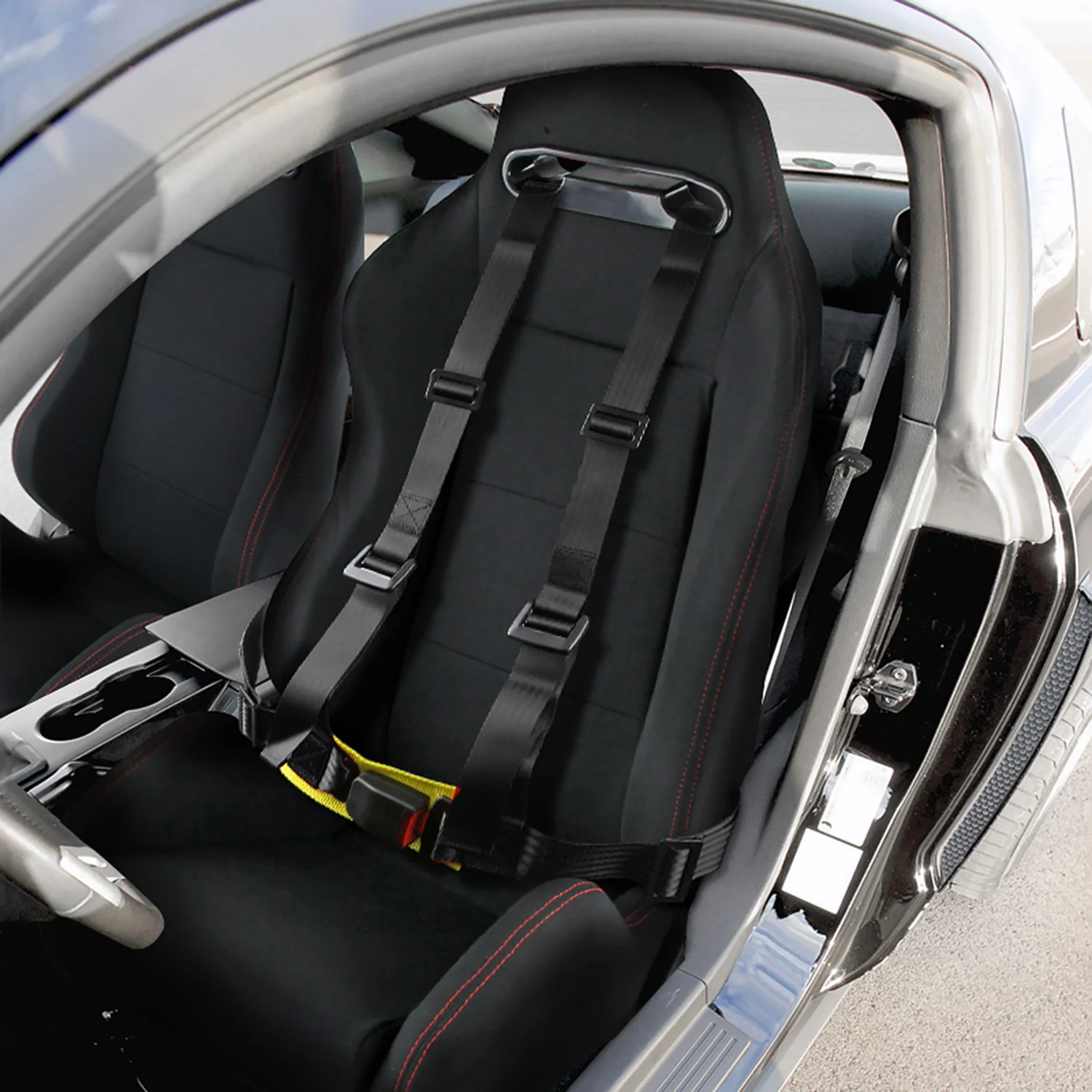 Universal Black 4 Point Racing Seat Belt Buckle Safety Harness - Image 9