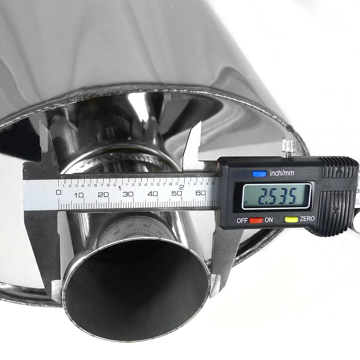 Universal DTM Style 2.5" Inlet/3" Outlet S.Steel Exhaust Muffler w/ Dual Tips - Image 5