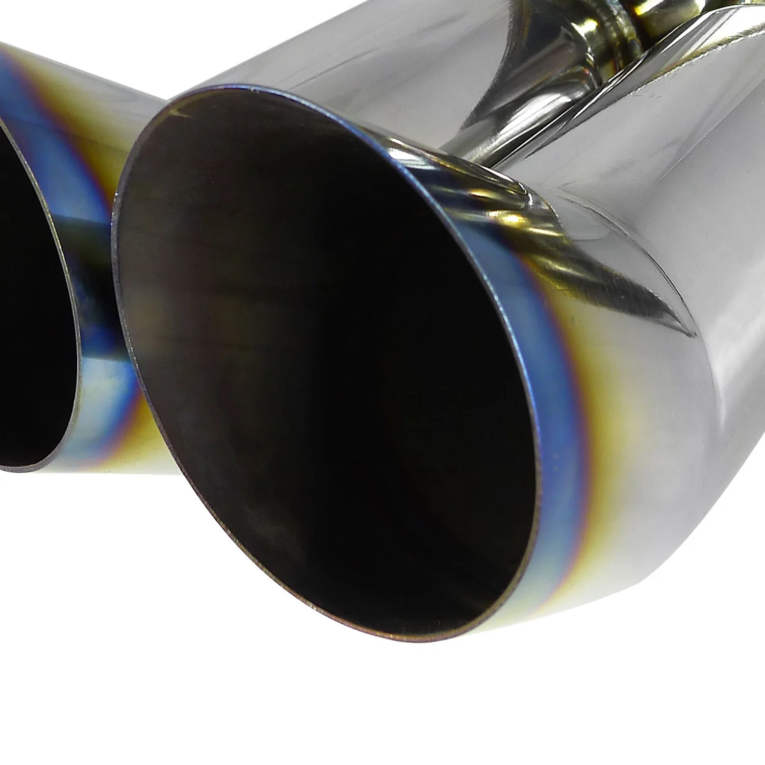 Universal DTM Style 2.5" Inlet/3" Outlet Steel Exhaust Muffler w/Dual Burnt Tips - Image 3