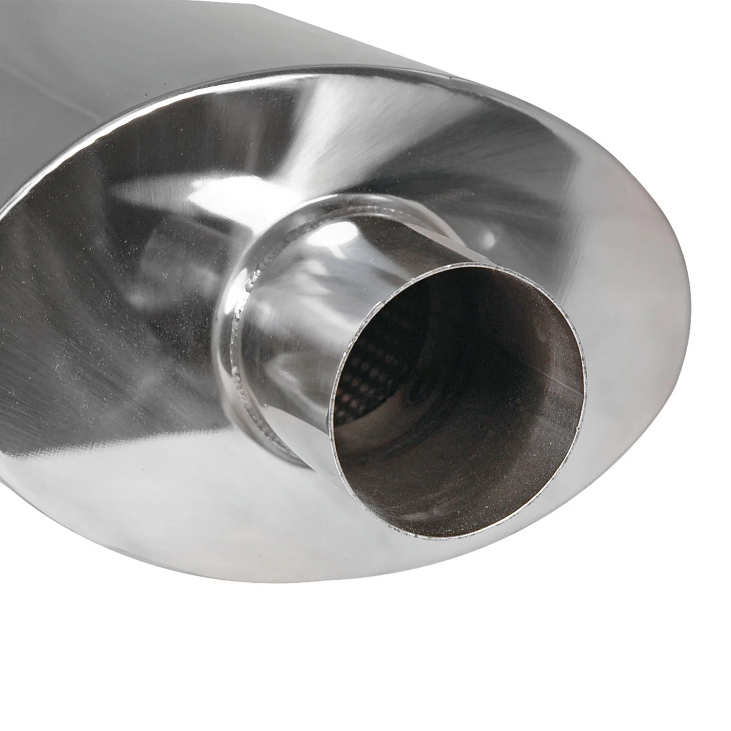Universal DTM Style 2.5" Inlet/3" Outlet Steel Exhaust Muffler w/Dual Burnt Tips - Image 5