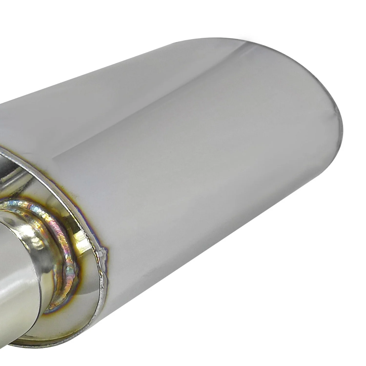 Universal DTM Style 2.5" Inlet/3" Outlet Steel Exhaust Muffler w/Dual Burnt Tips - Image 7