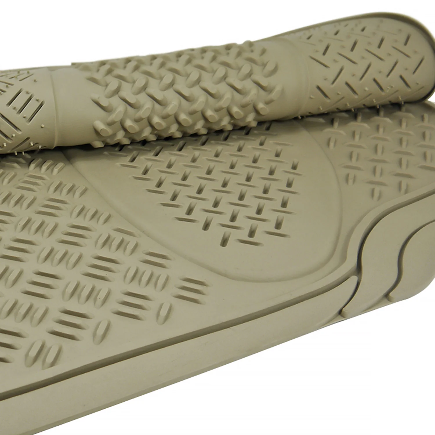 Universal fit Rubber Car Floor Mats Liner All Weather 3Pcs Beige - Image 4