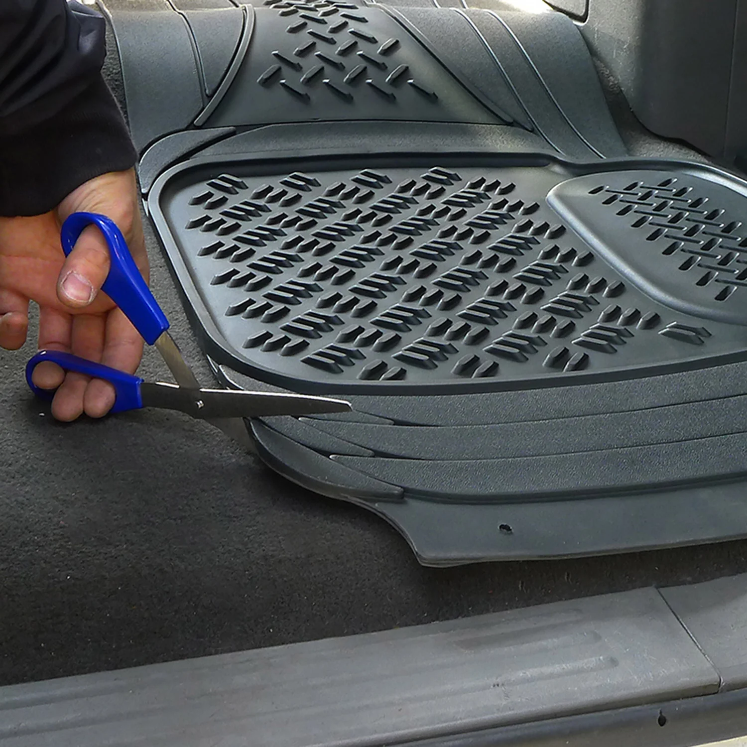 Universal fit Rubber Car Floor Mats Liner All Weather 3Pcs Black - Image 7