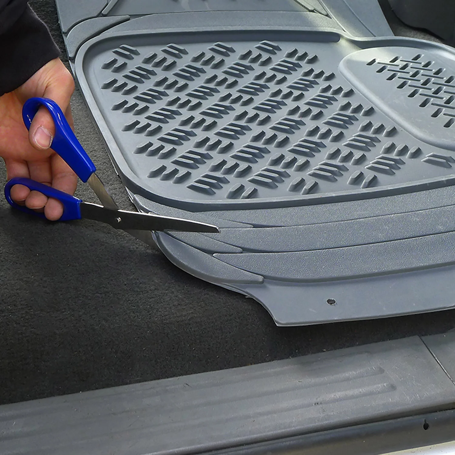 Universal fit Rubber Car Floor Mats Liner All Weather 3Pcs Gray - Image 7